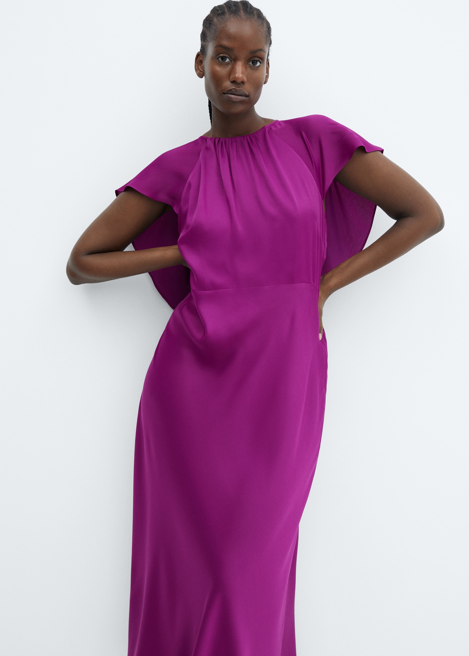 Vestido Morado Mango Vestido Largo Plisado Vestido Largo Rebajas