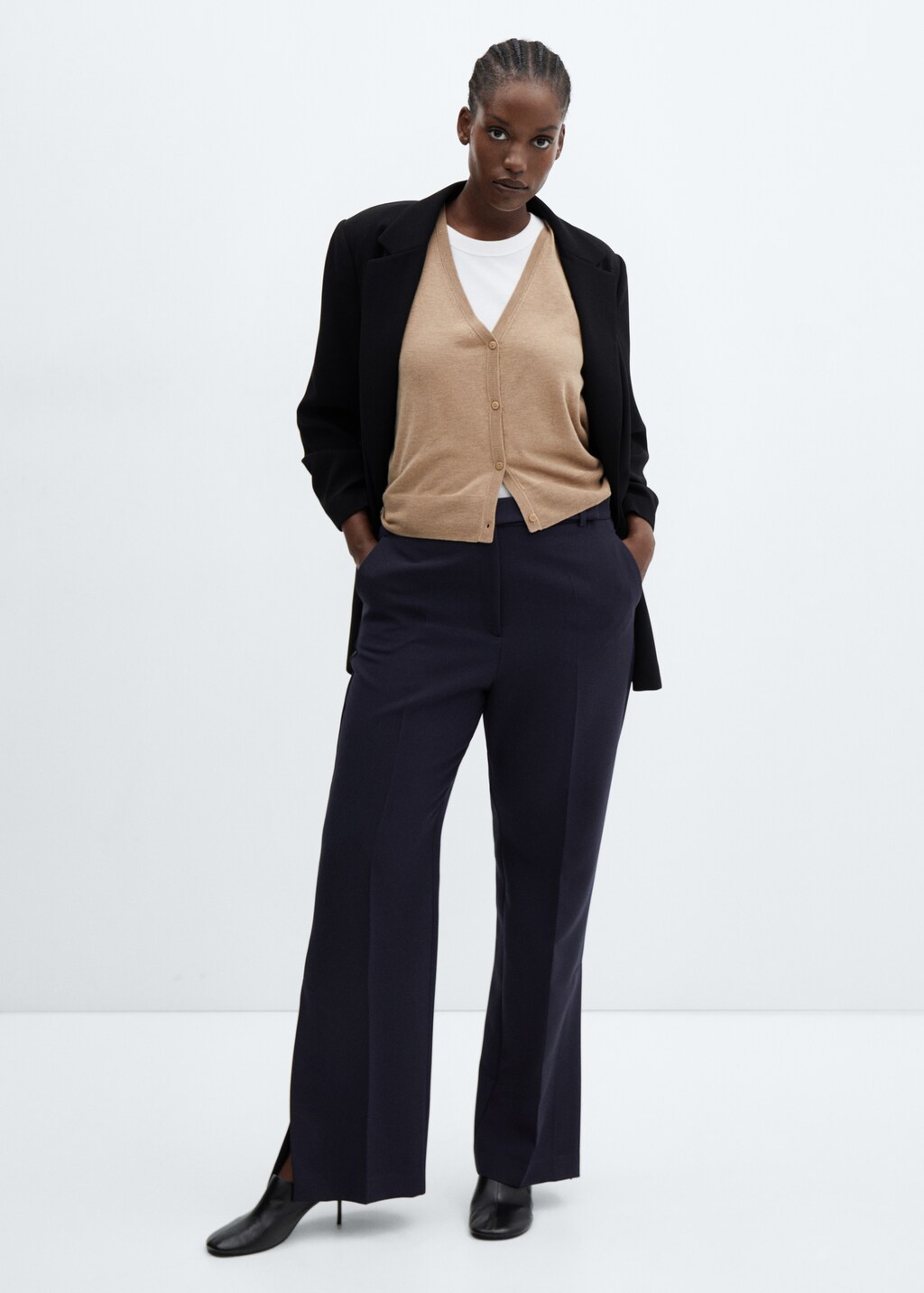 Straight pants with openings - Women | MANGO OUTLET USA