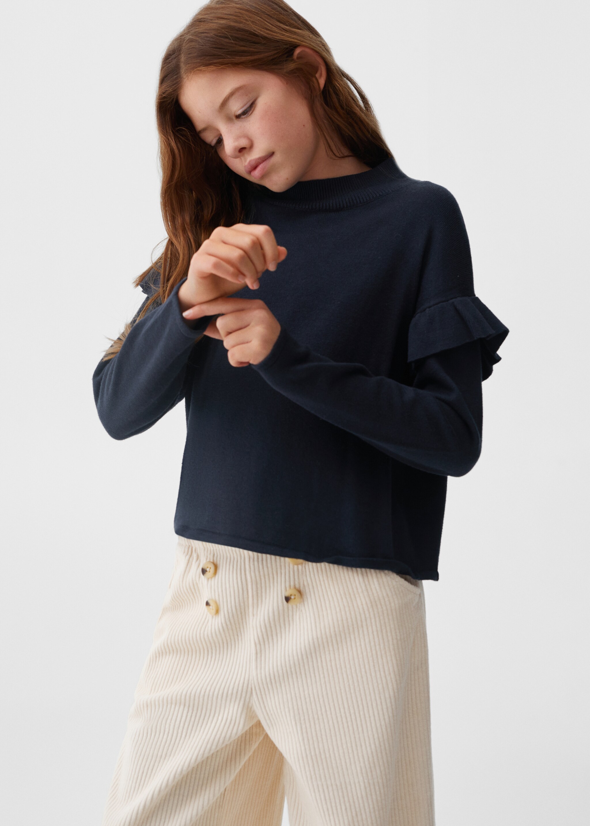 Pullover mit Rüschendetail - Mittlere Ansicht