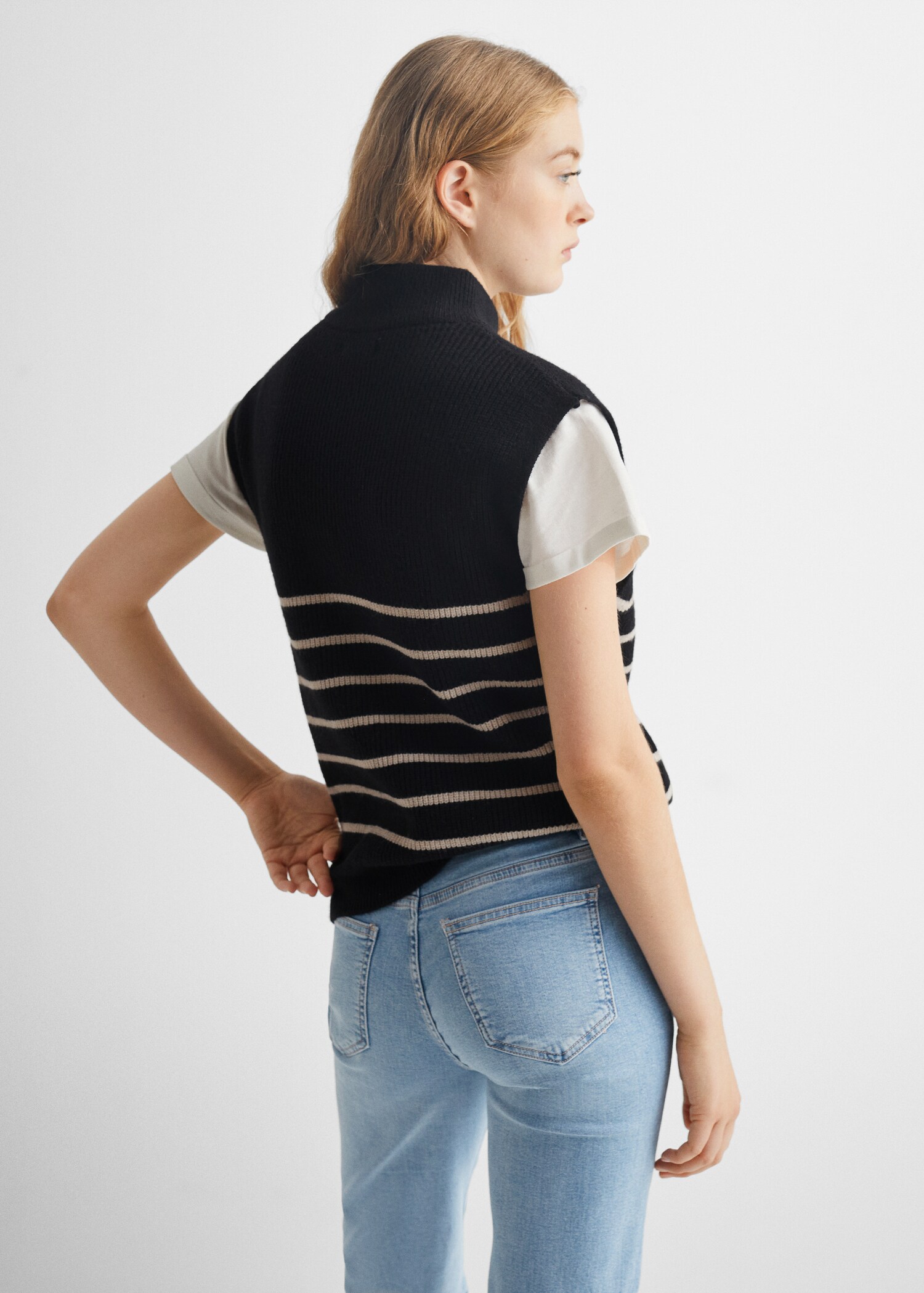 Gilet maille rayures - Verso de l’article