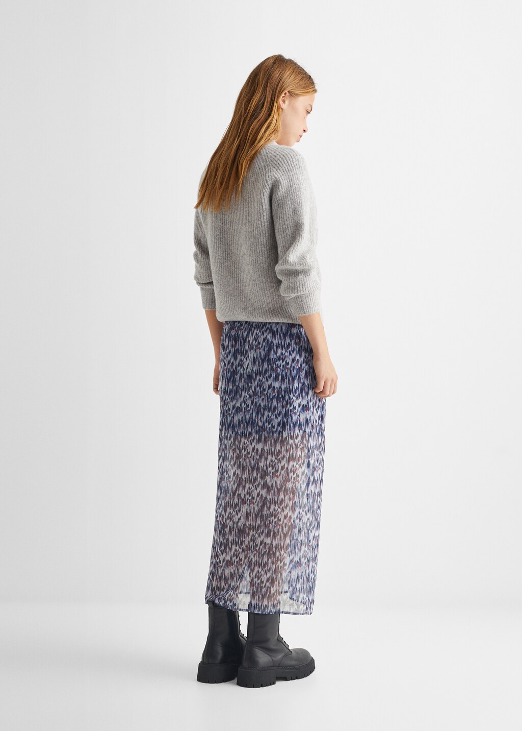 Slit printed long skirt - Teen Girl | MANGO OUTLET USA