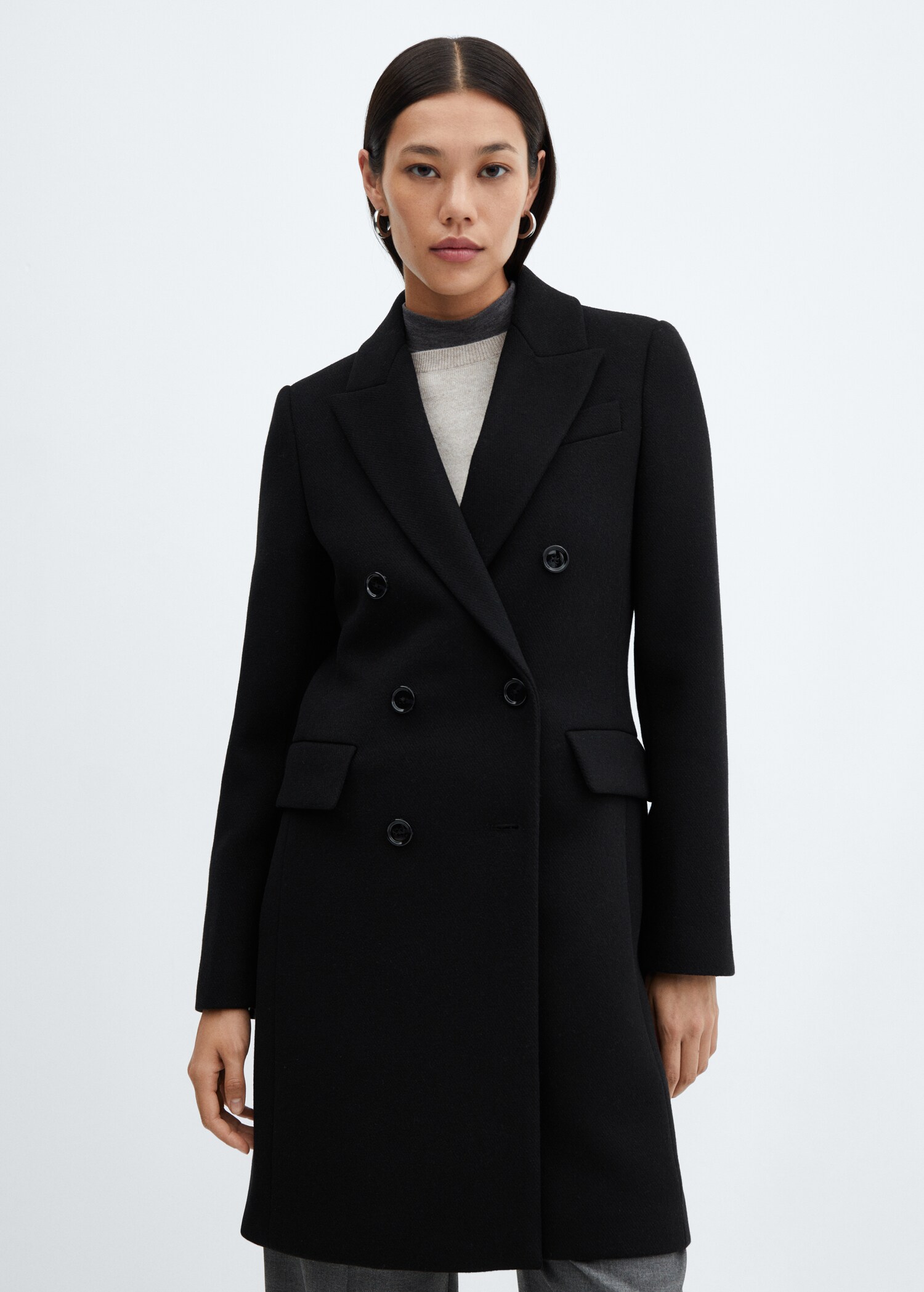 Wool double-breasted coat - Medium plane