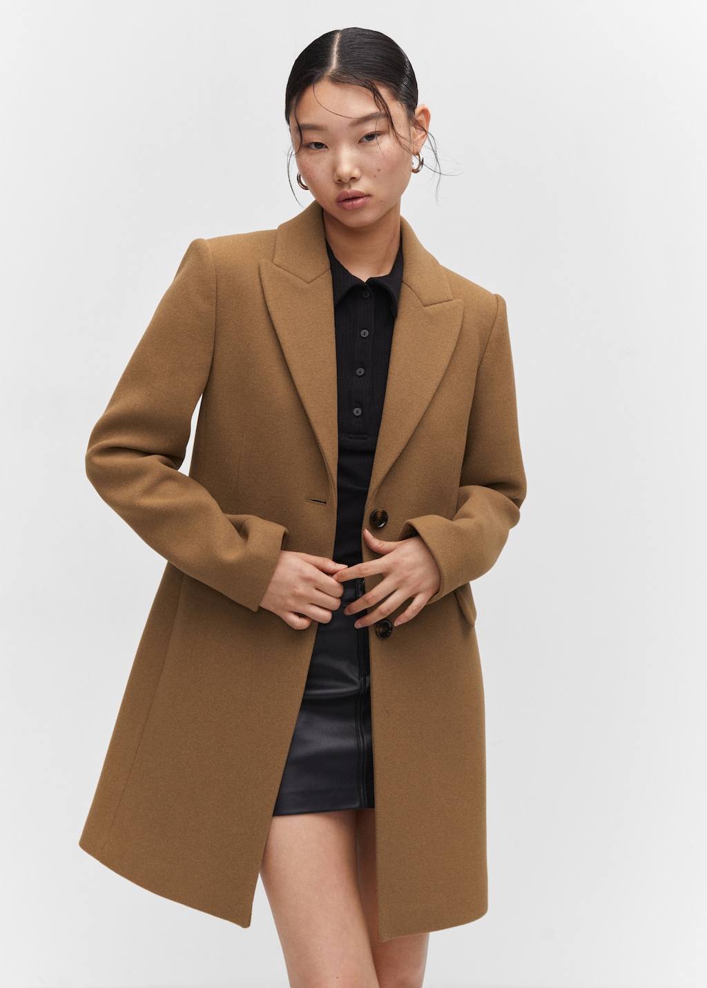 Lapelled straight cut coat Women MANGO OUTLET Norway