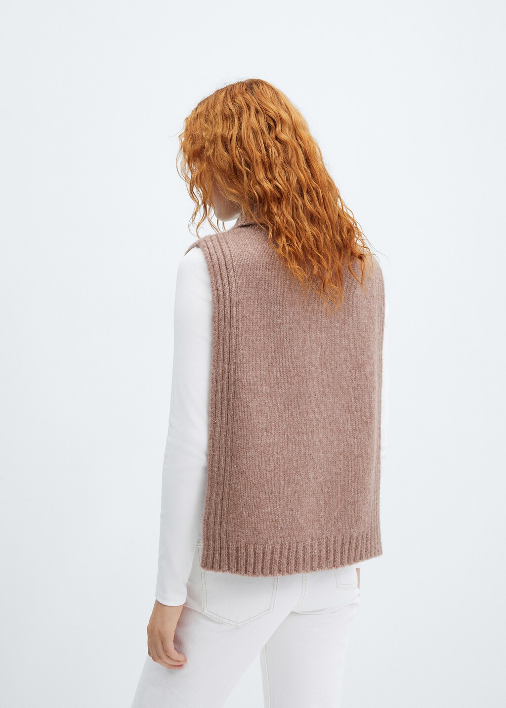 Open-sided vest with zip neck - Women | MANGO OUTLET USA
