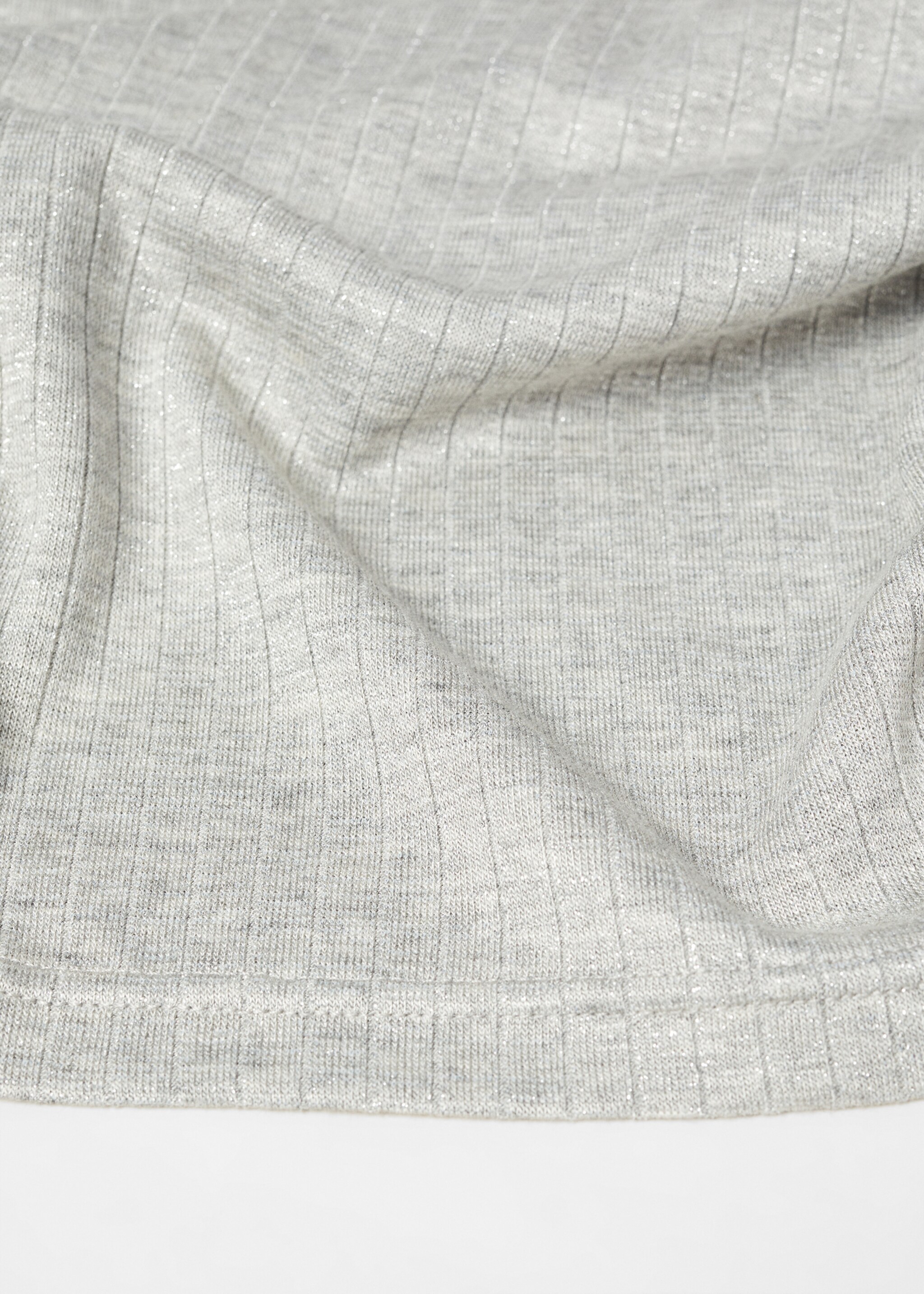 T-shirt côtelé manches longues - Détail de l'article 8, Gris chiné moyen. Ref: 57015799-00.