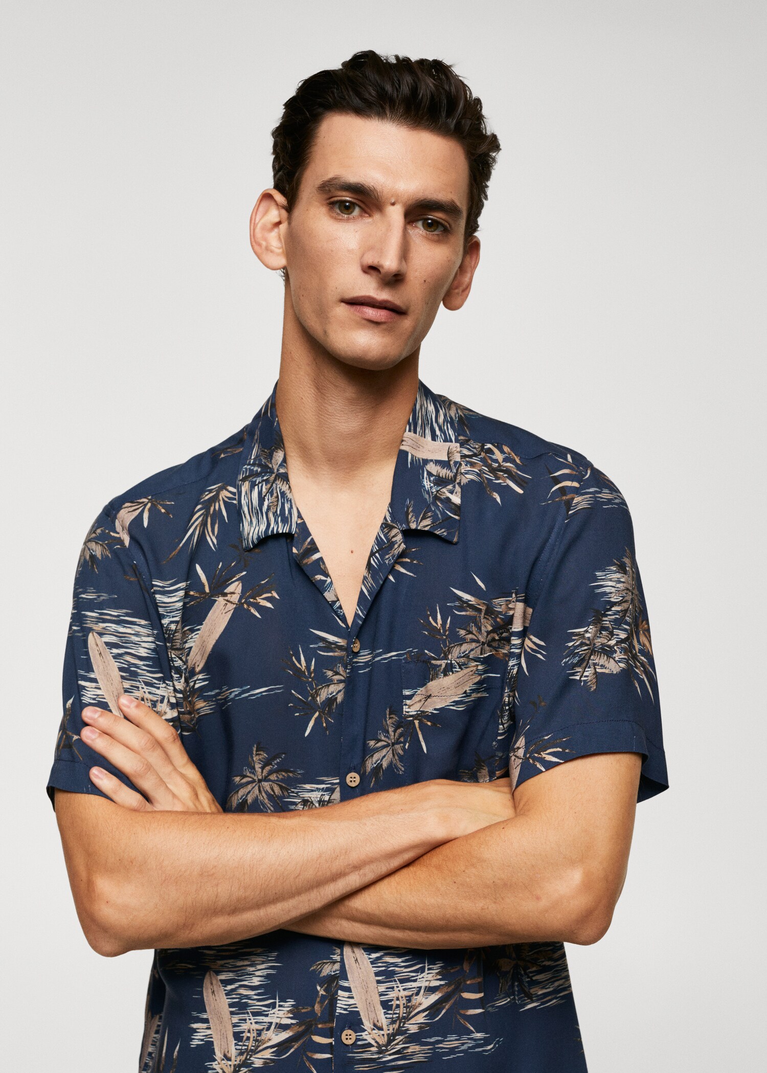 Regular Fit-Hemd mit Blattmotiv - Detail des Artikels 1