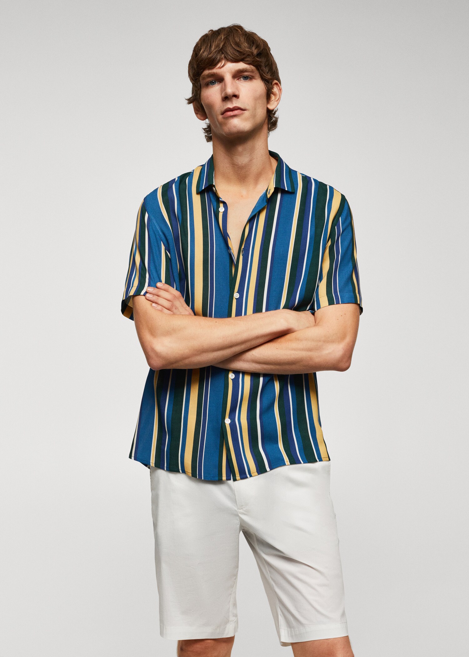 Chemise rayures manches courtes - Plan moyen