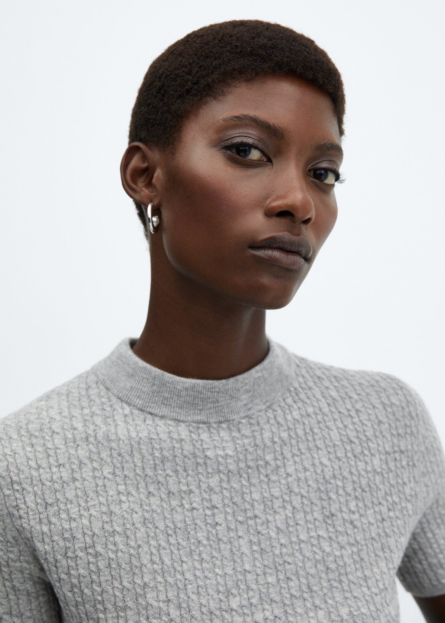 Pull-over laine torsades manches courtes - Détail de l'article 1