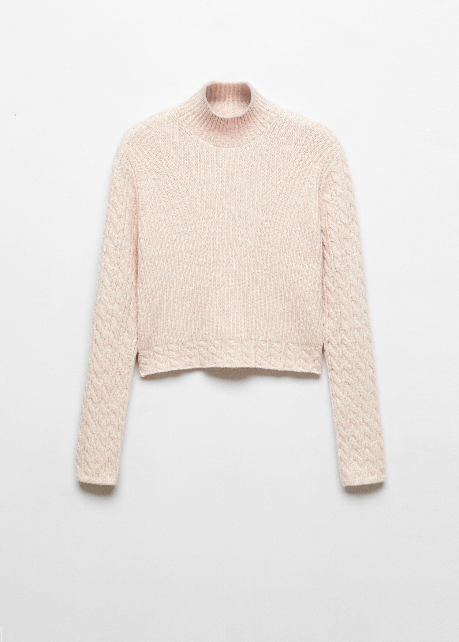 Zopfmusterpullover mit halbhohem Kragen - Artikel ohne Model