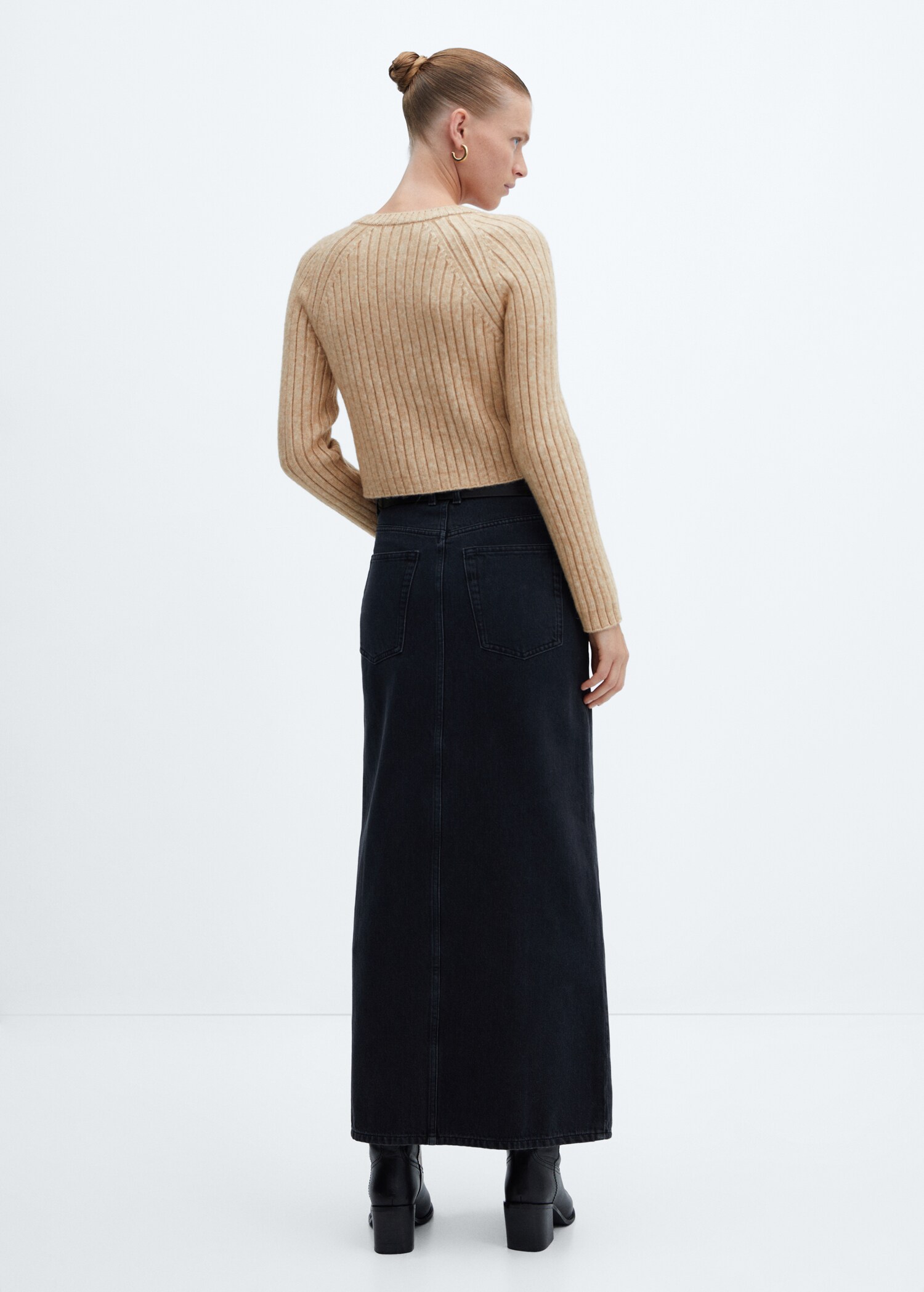 Ribbed cardigan with zip detail - Reverse of the article