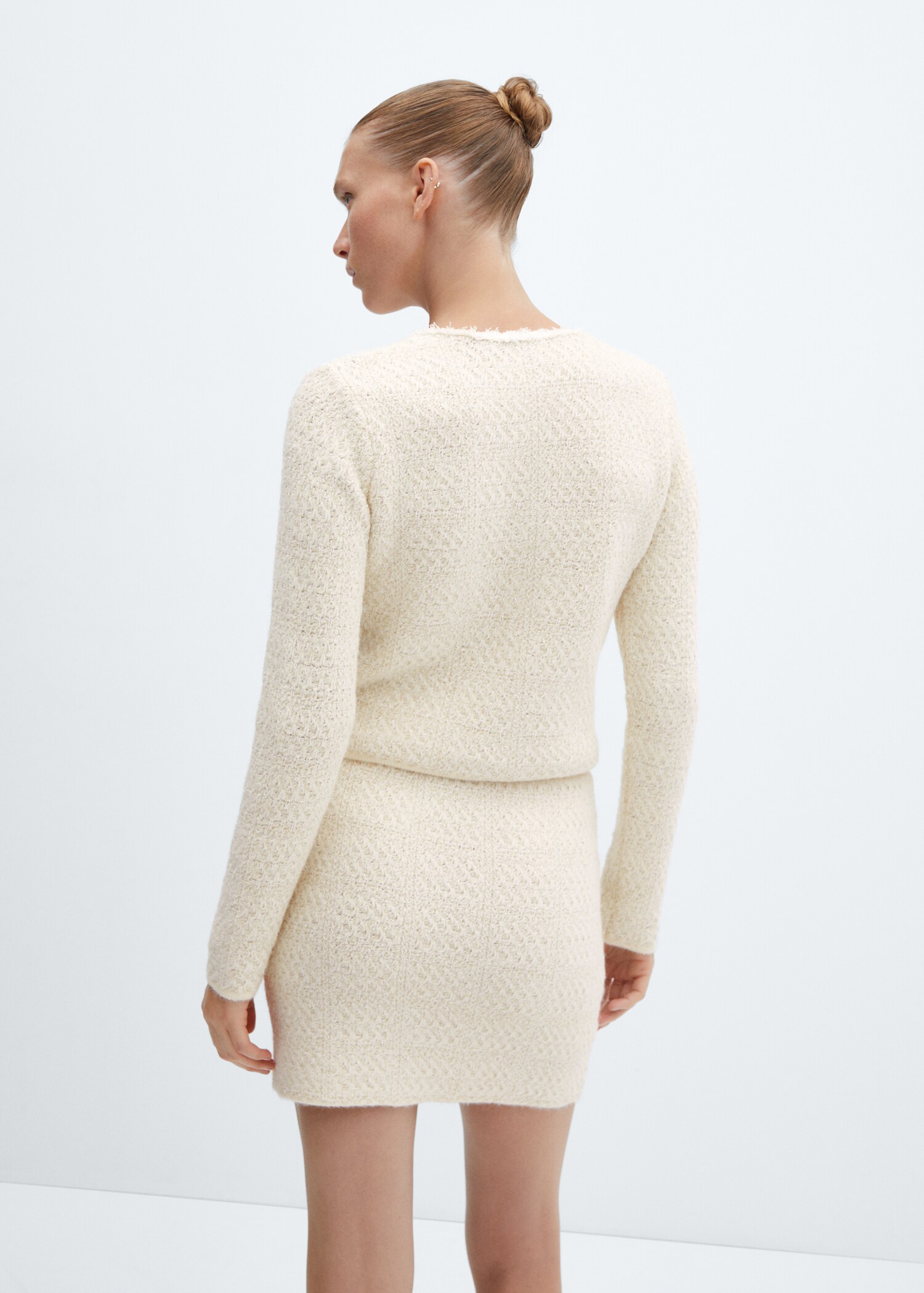Knitted cardigan with jewel button - Reverse of the article
