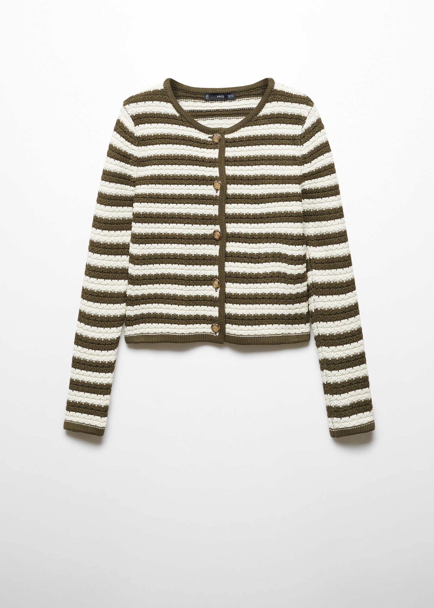 Striped cardigan with jewel buttons - Article without model