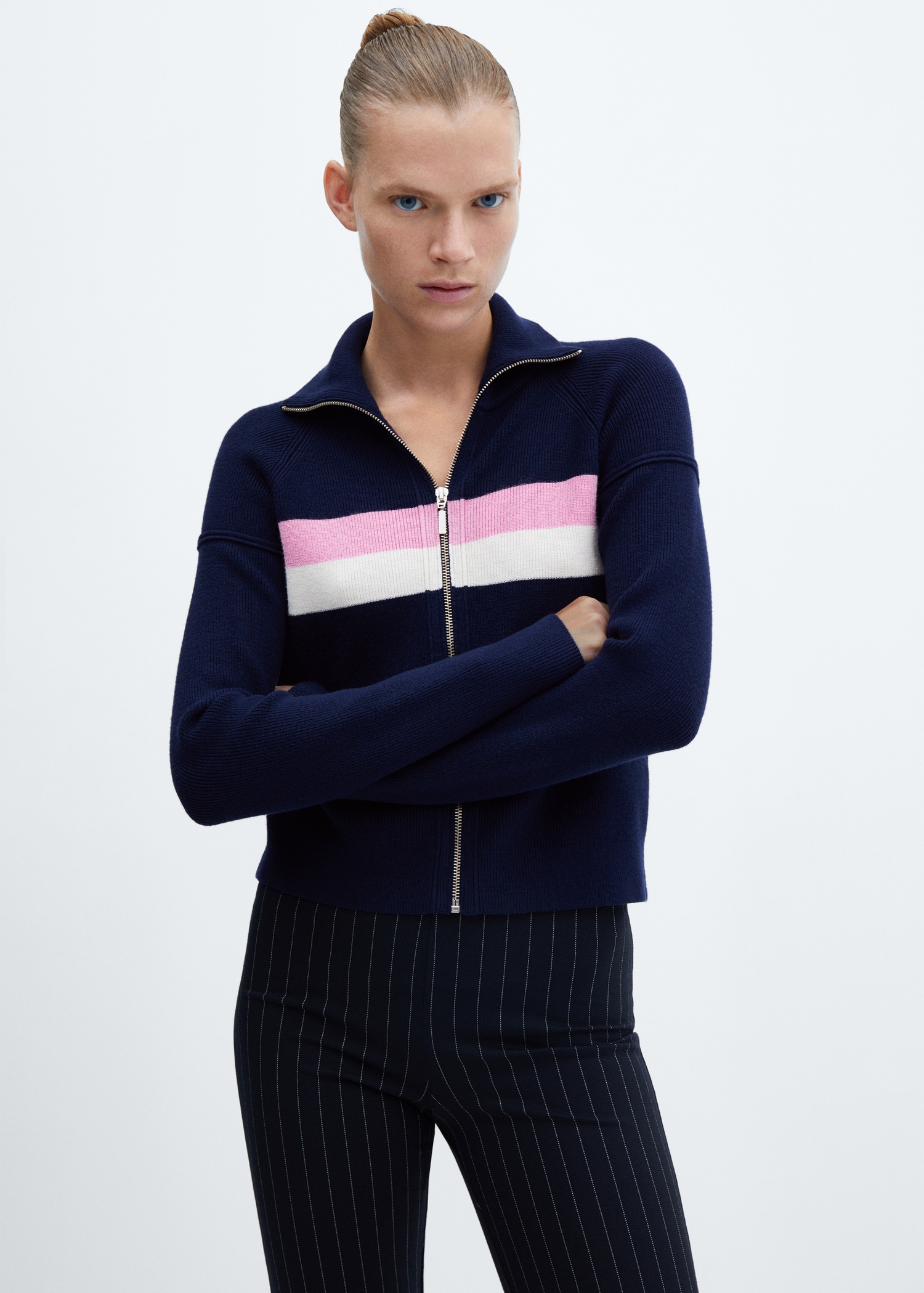 Jersey cuello alto cremallera