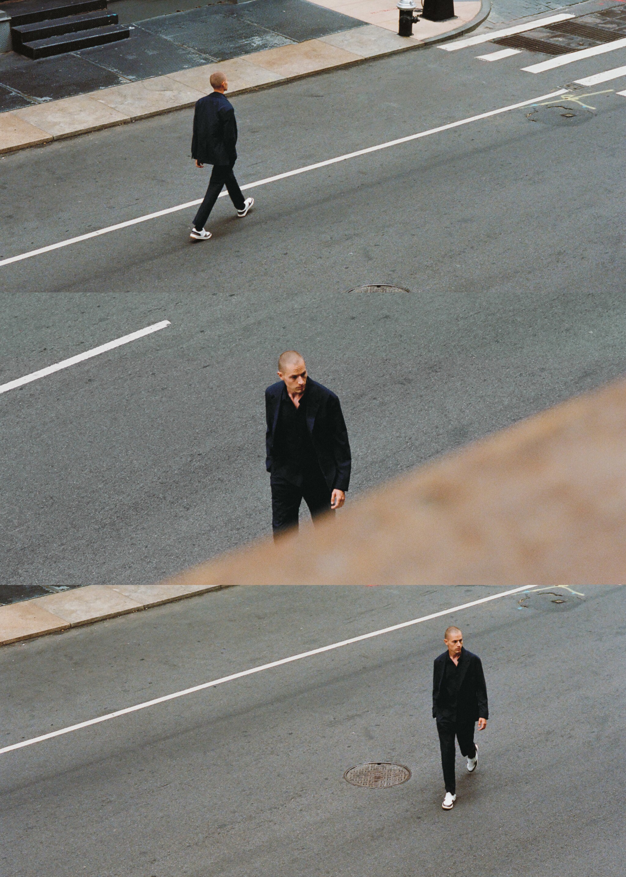 Relaxed-fit wool pants - Details of the article 5, Navy. Ref: 57015958-00.