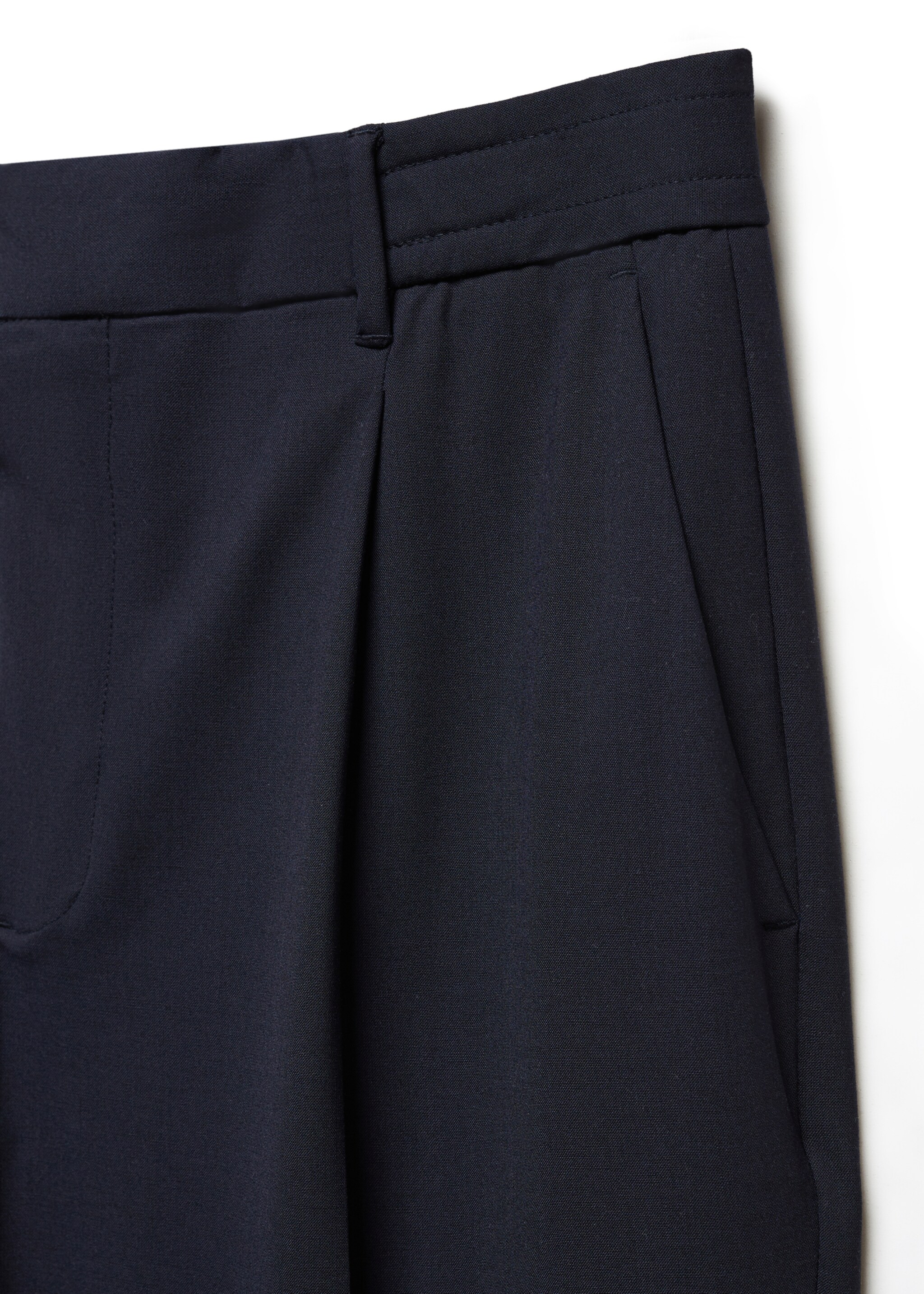 Relaxed-fit wool pants - Details of the article 8, Navy. Ref: 57015958-00.