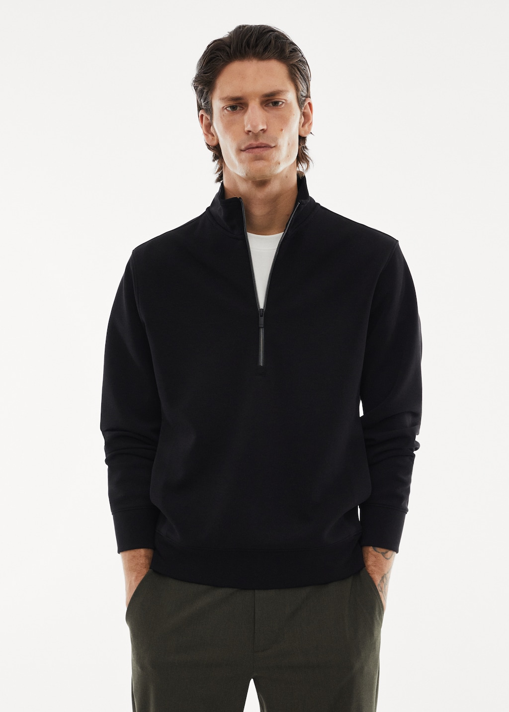 Zip neck sweatshirt mens discount