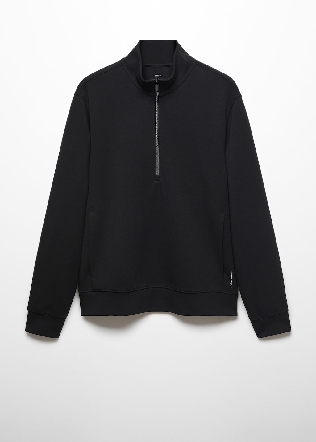 Breathable zip-neck sweatshirt - Men | MANGO OUTLET USA