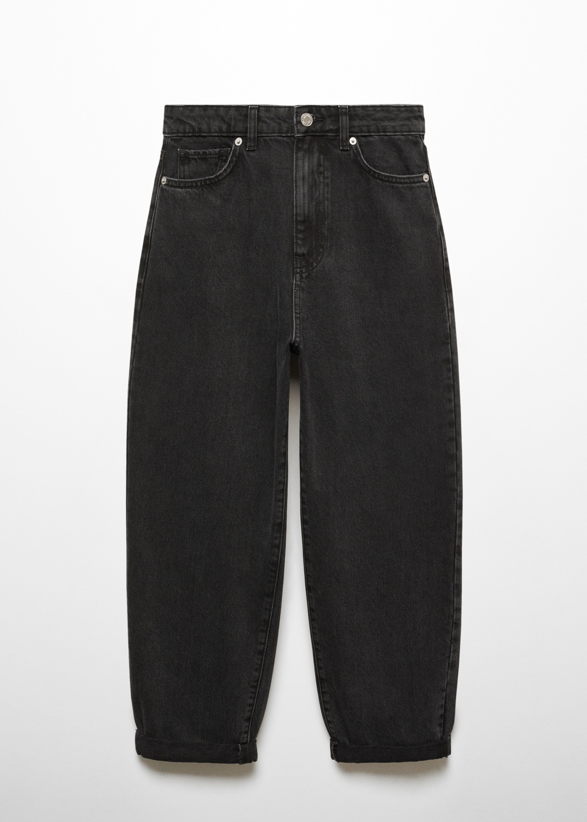 High-waist slouchy jeans - Article without model, Black denim. Ref: 57015973-00.