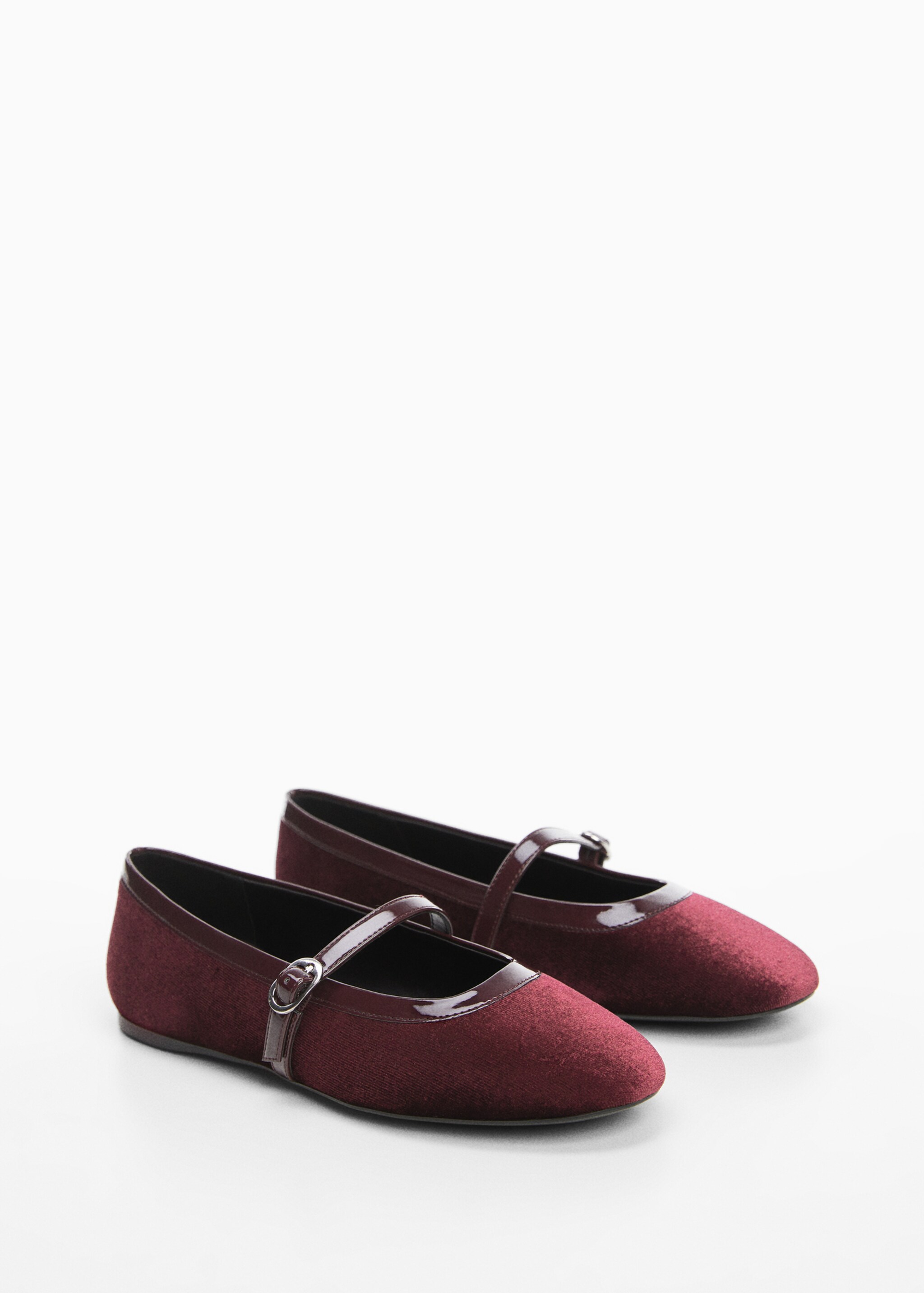 Velvet ballerinas - Medium plane, Burgundy. Ref: 57015977-00.