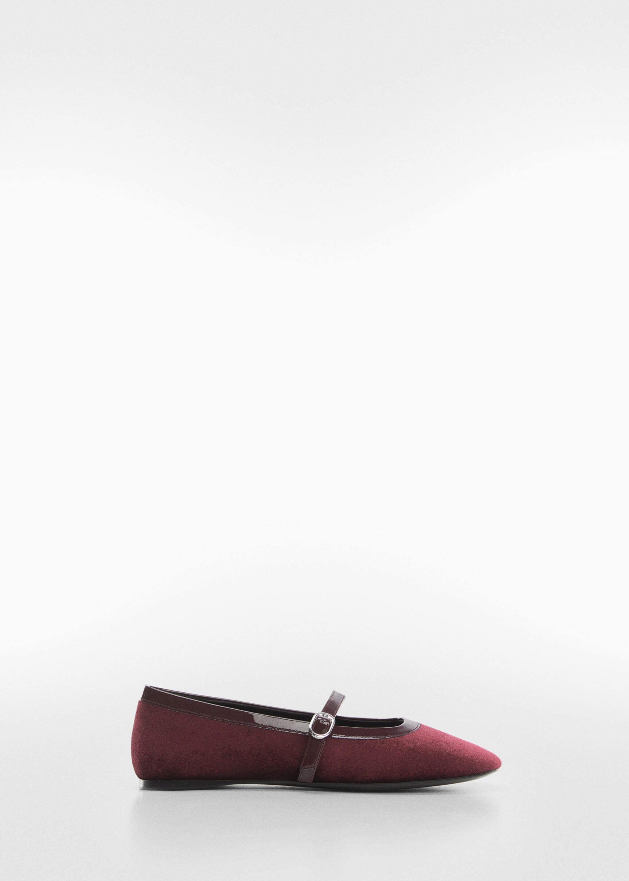 Velvet ballerinas - Article without model, Burgundy. Ref: 57015977-00.