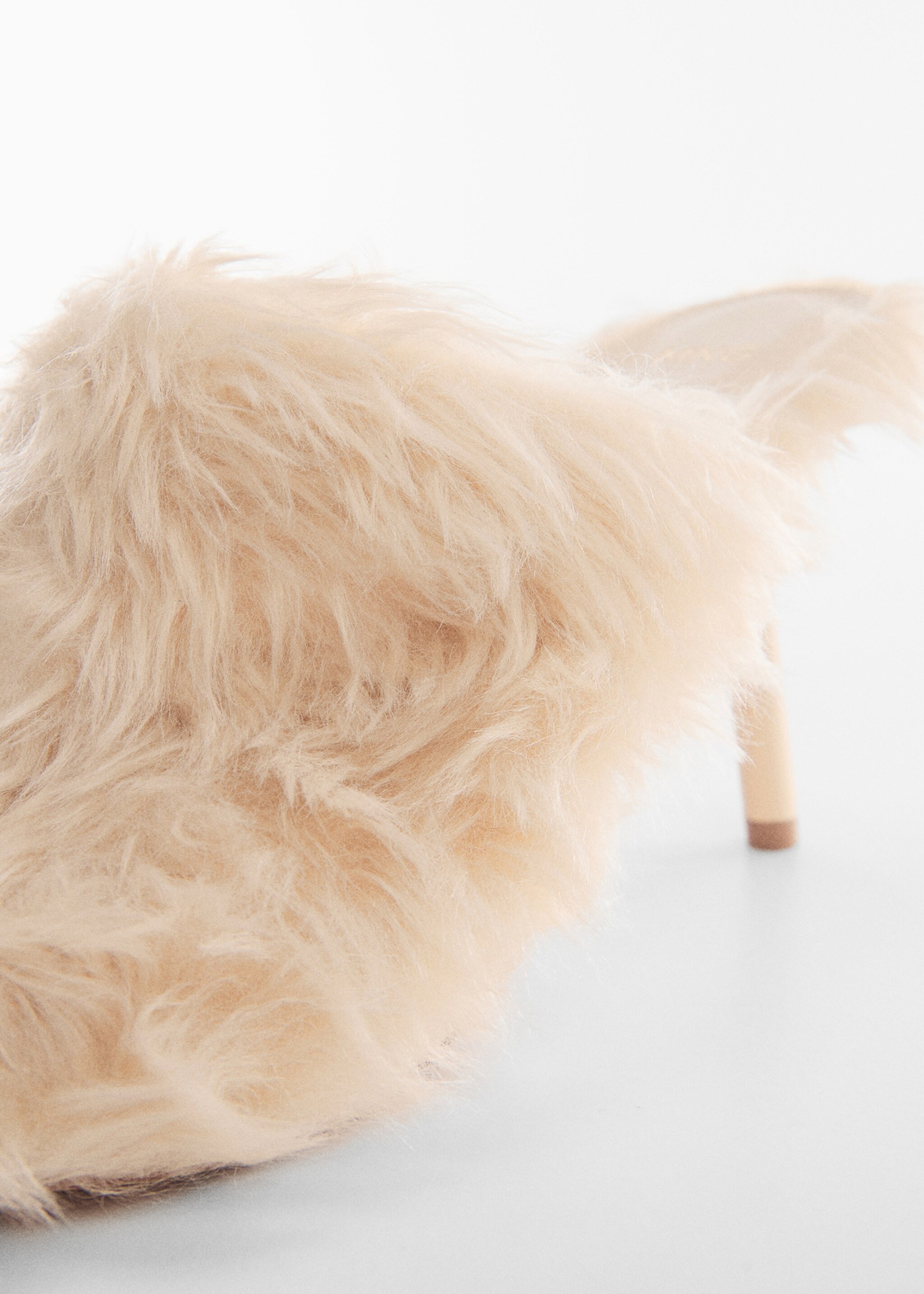 Fur heel shoes - Details of the article 1, Beige. Ref: 57015978-00.
