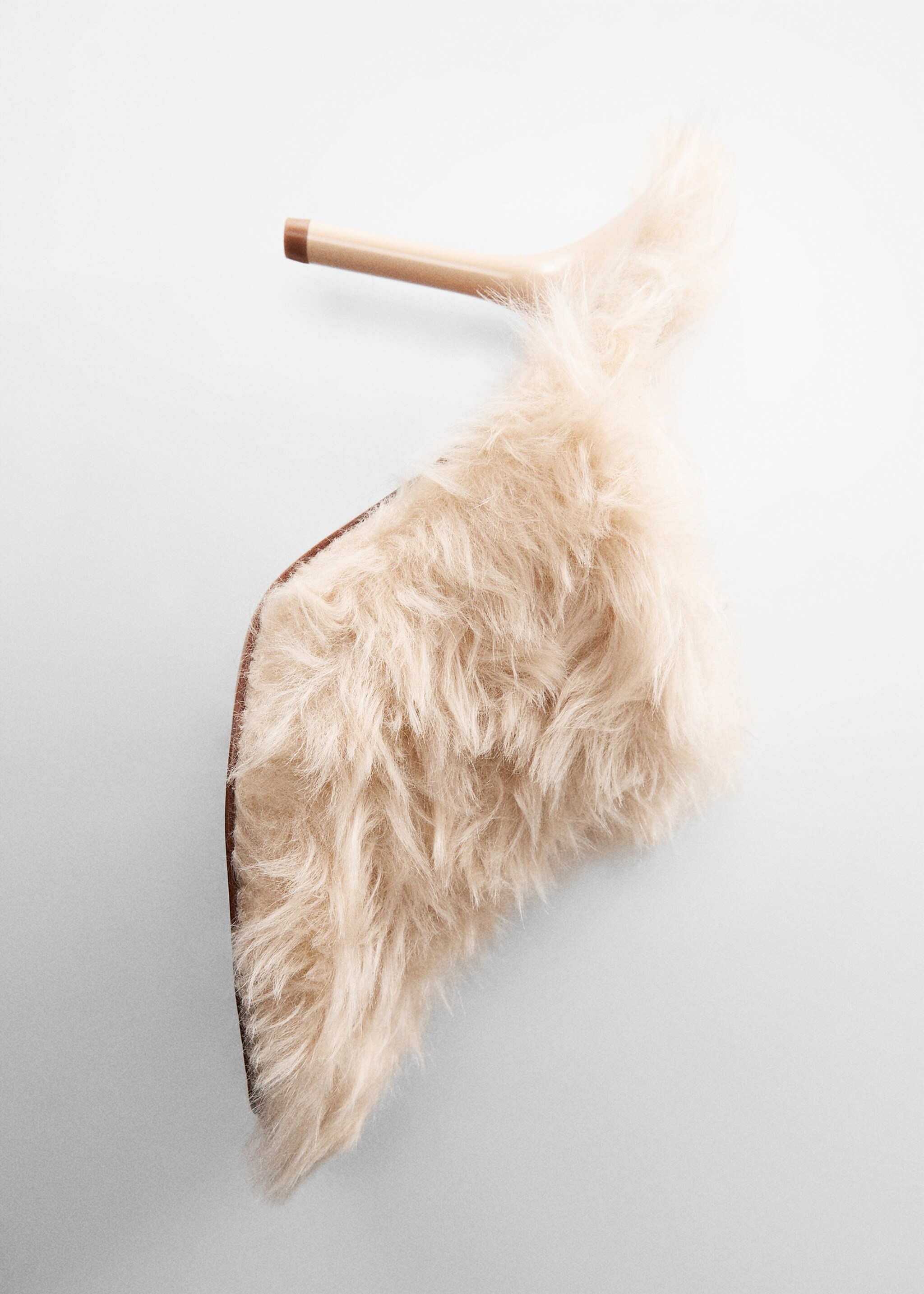 Fur heel shoes - Details of the article 5, Beige. Ref: 57015978-00.
