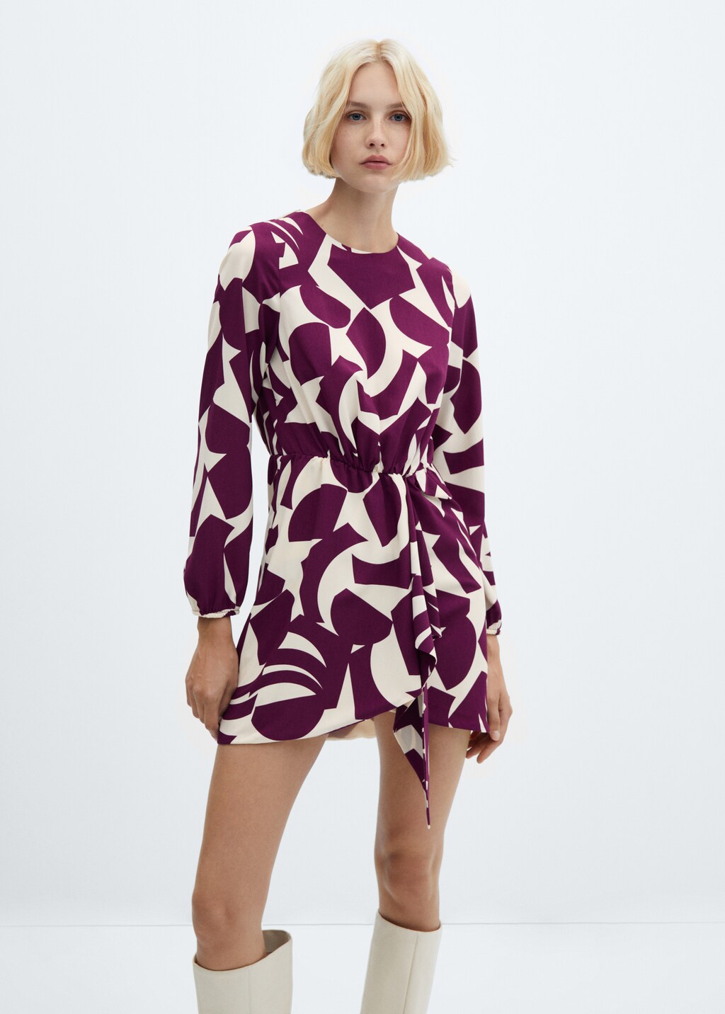 Printed bow dress mango hotsell