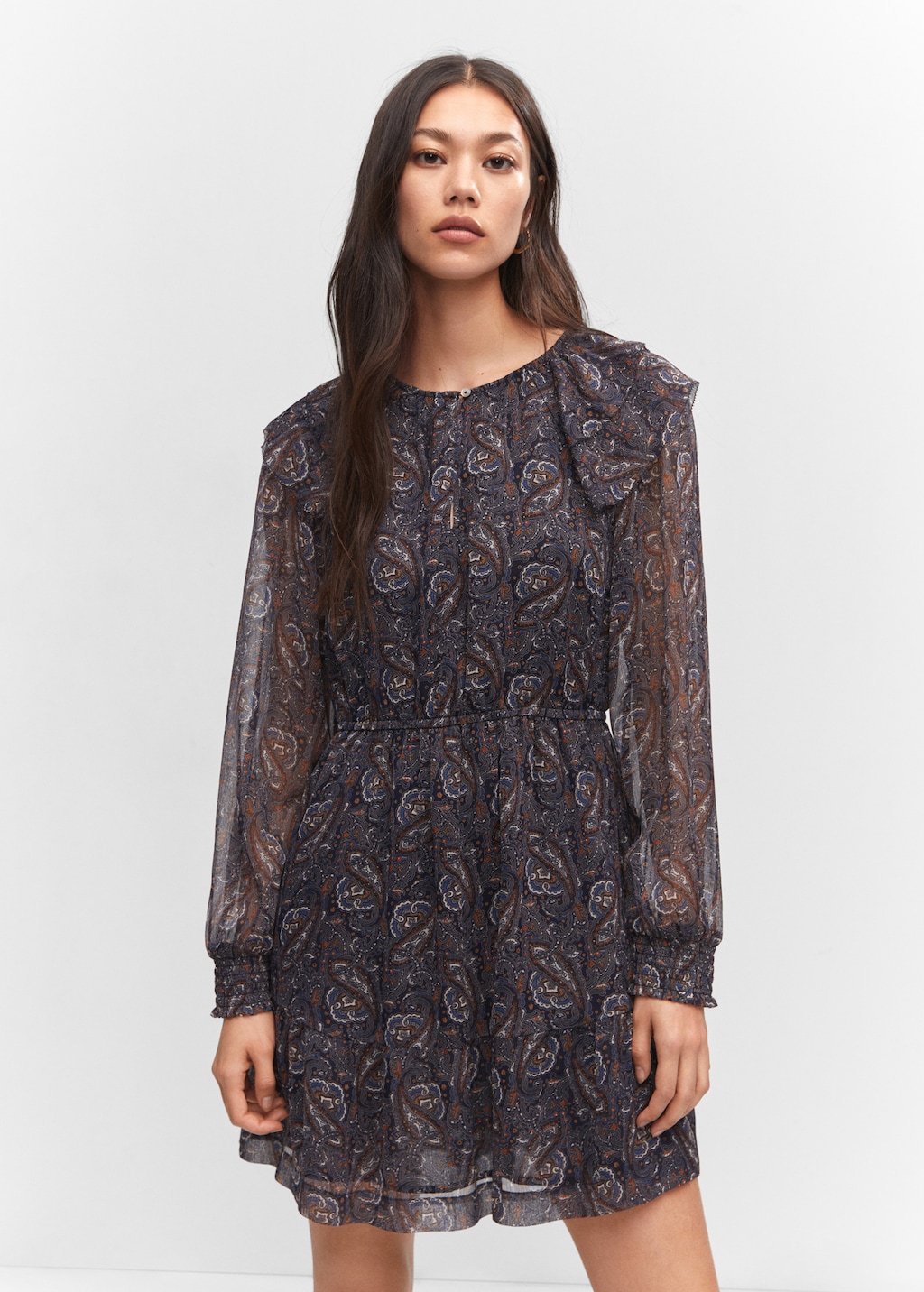 Printed chiffon dress Women MANGO OUTLET United Kingdom