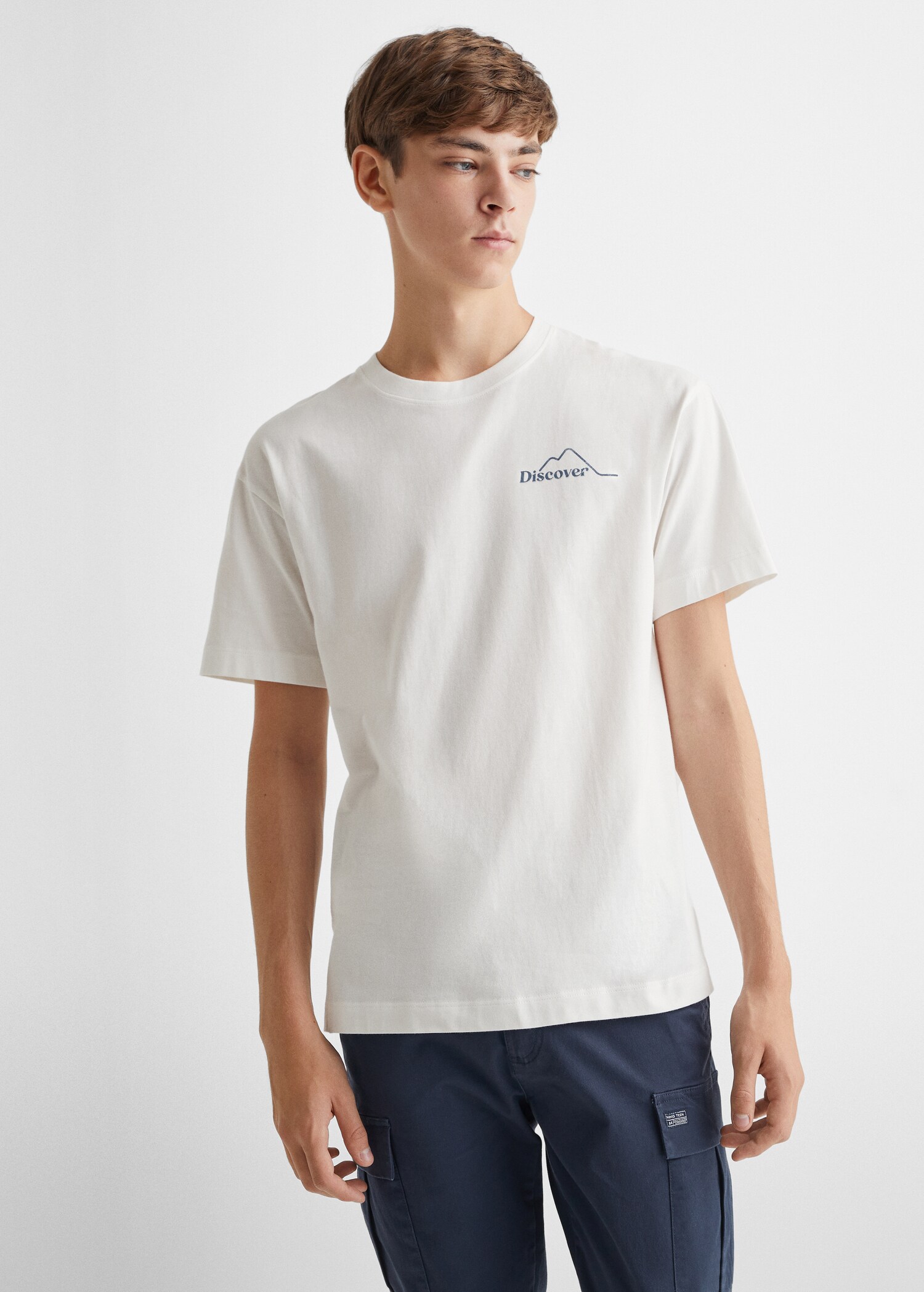 Printed cotton-blend T-shirt - Medium plane