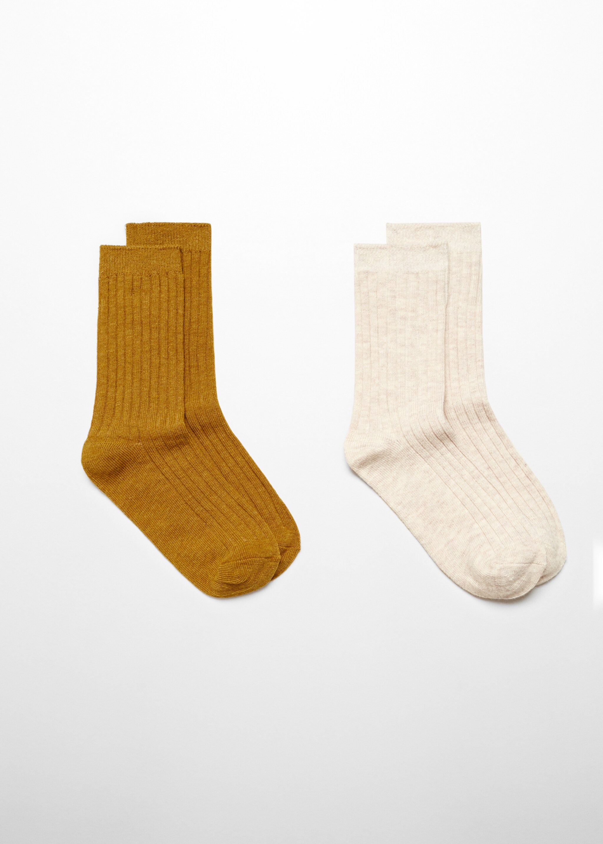 2 knit socks pack - Article without model, Ochre. Ref: 57016016-00.