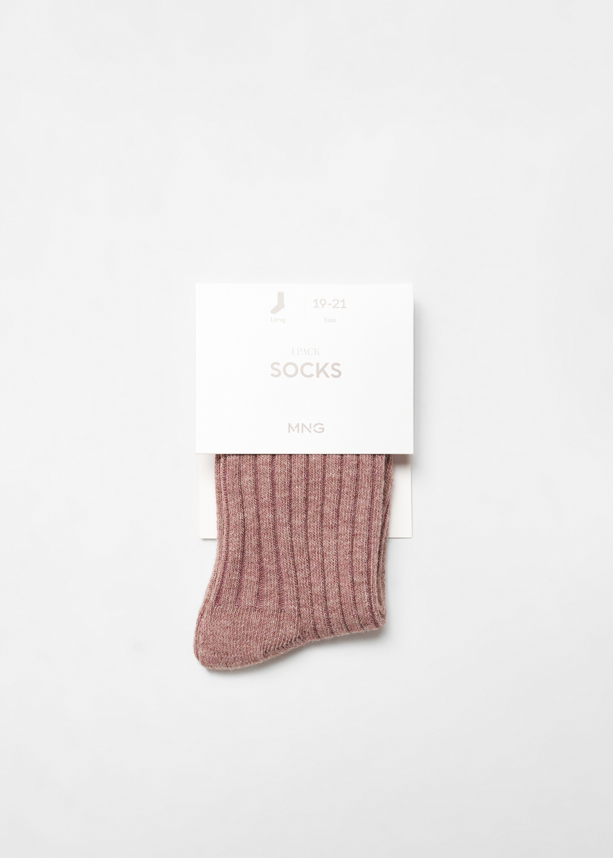 Long knitted socks - Details of the article 8, Pink. Ref: 57016017-00.
