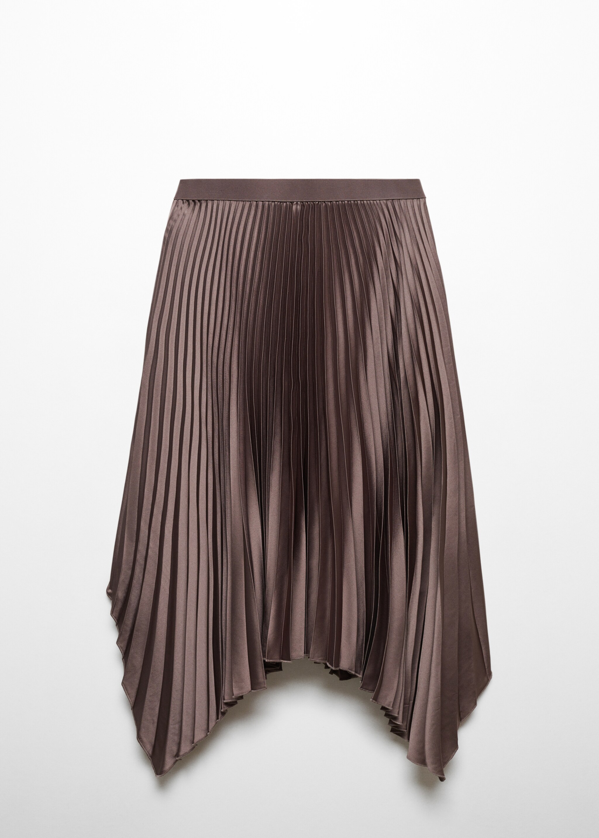 Irregular pleated skirt - Article without model, Medium Brown. Ref: 57016018-00.
