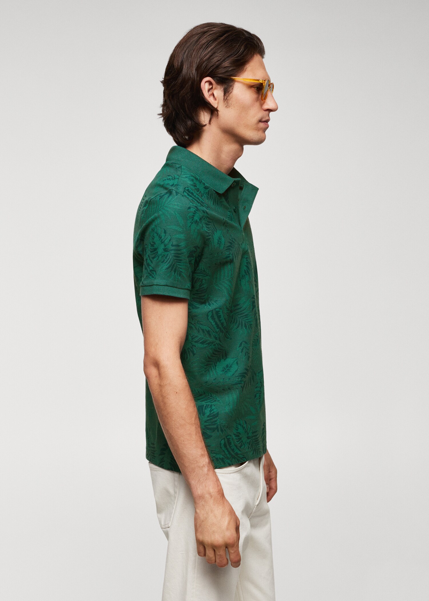 Palm print polo shirt - Details of the article 2
