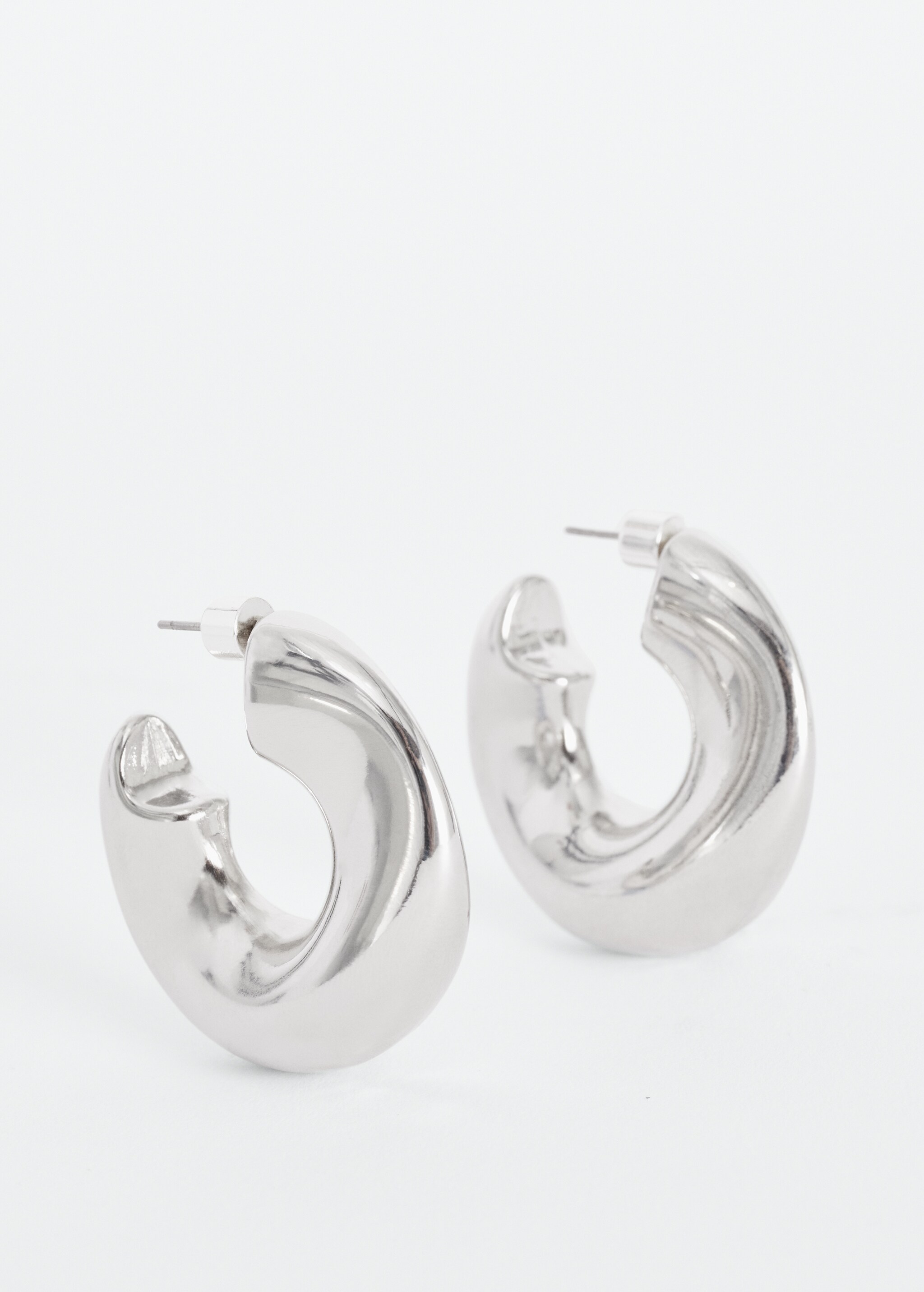 Metallic hoop earrings - Medium plane
