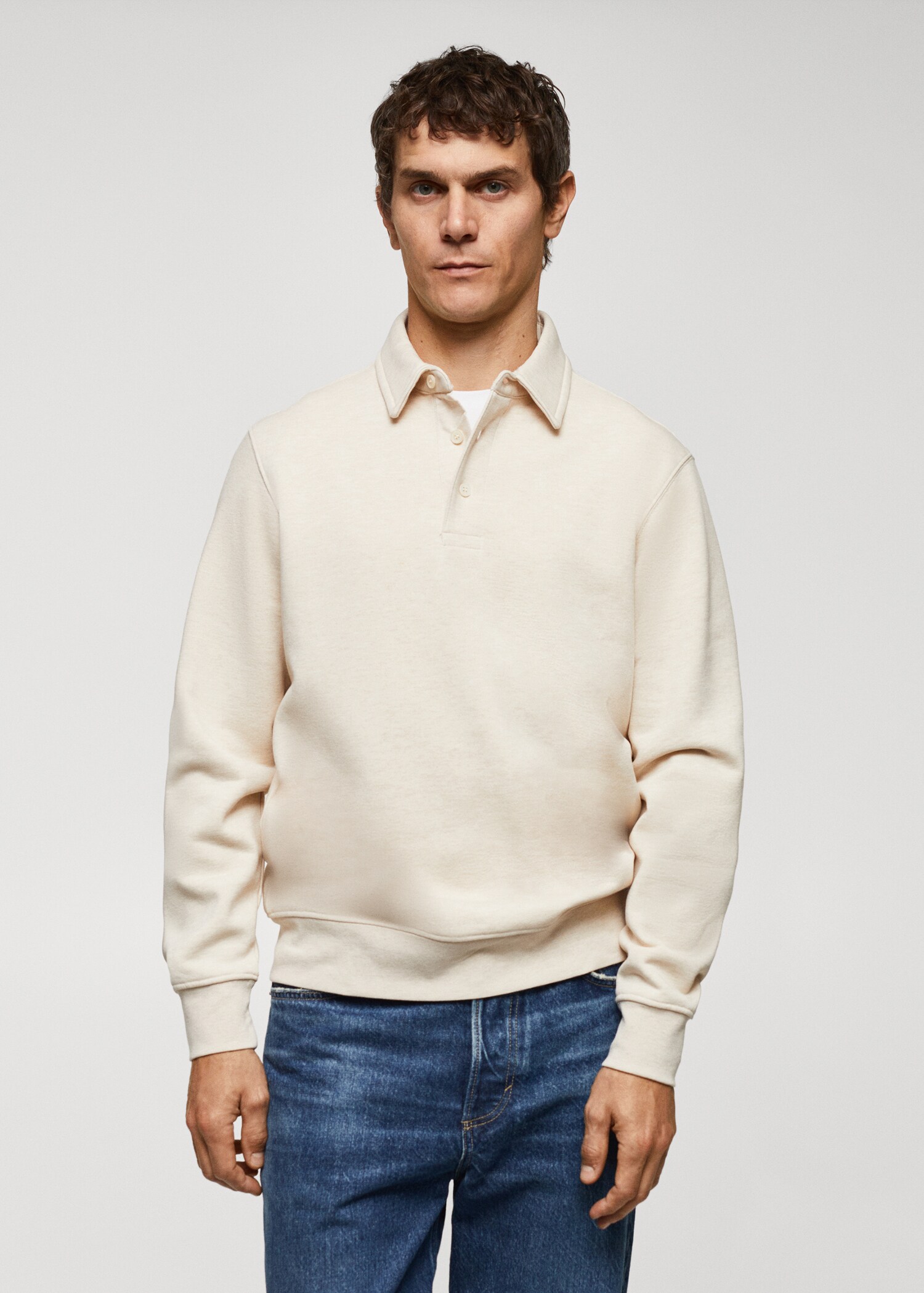 Polo-Sweatshirt aus Baumwolle - Mittlere Ansicht