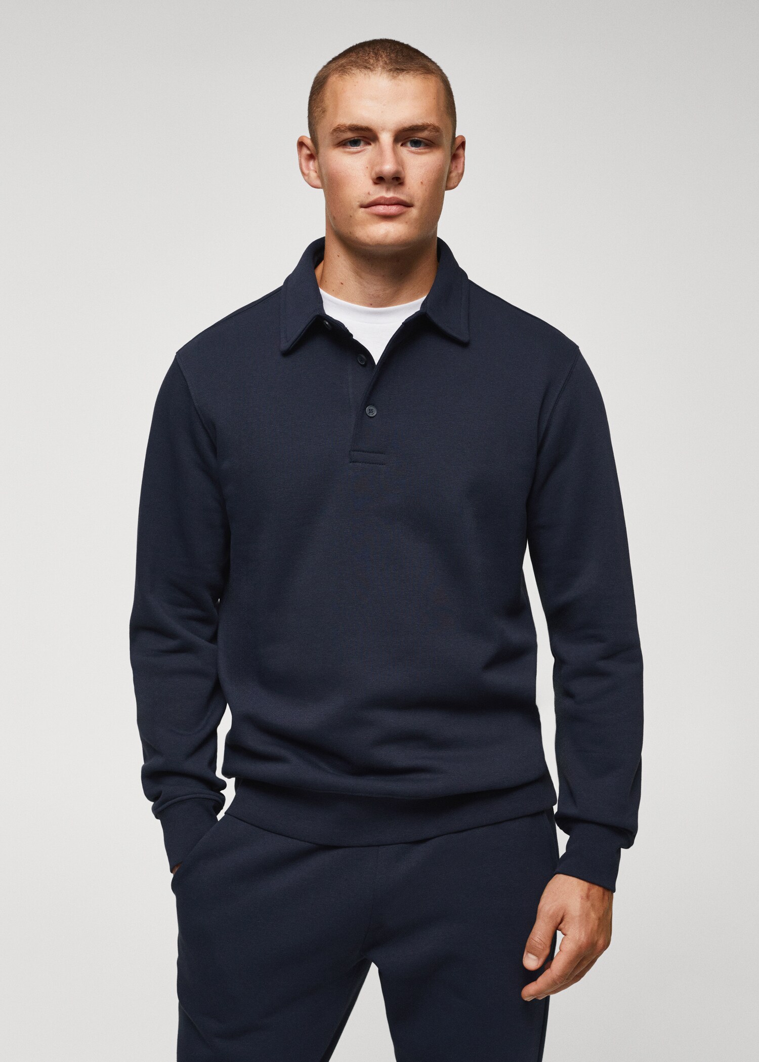 Polo-Sweatshirt aus Baumwolle - Mittlere Ansicht