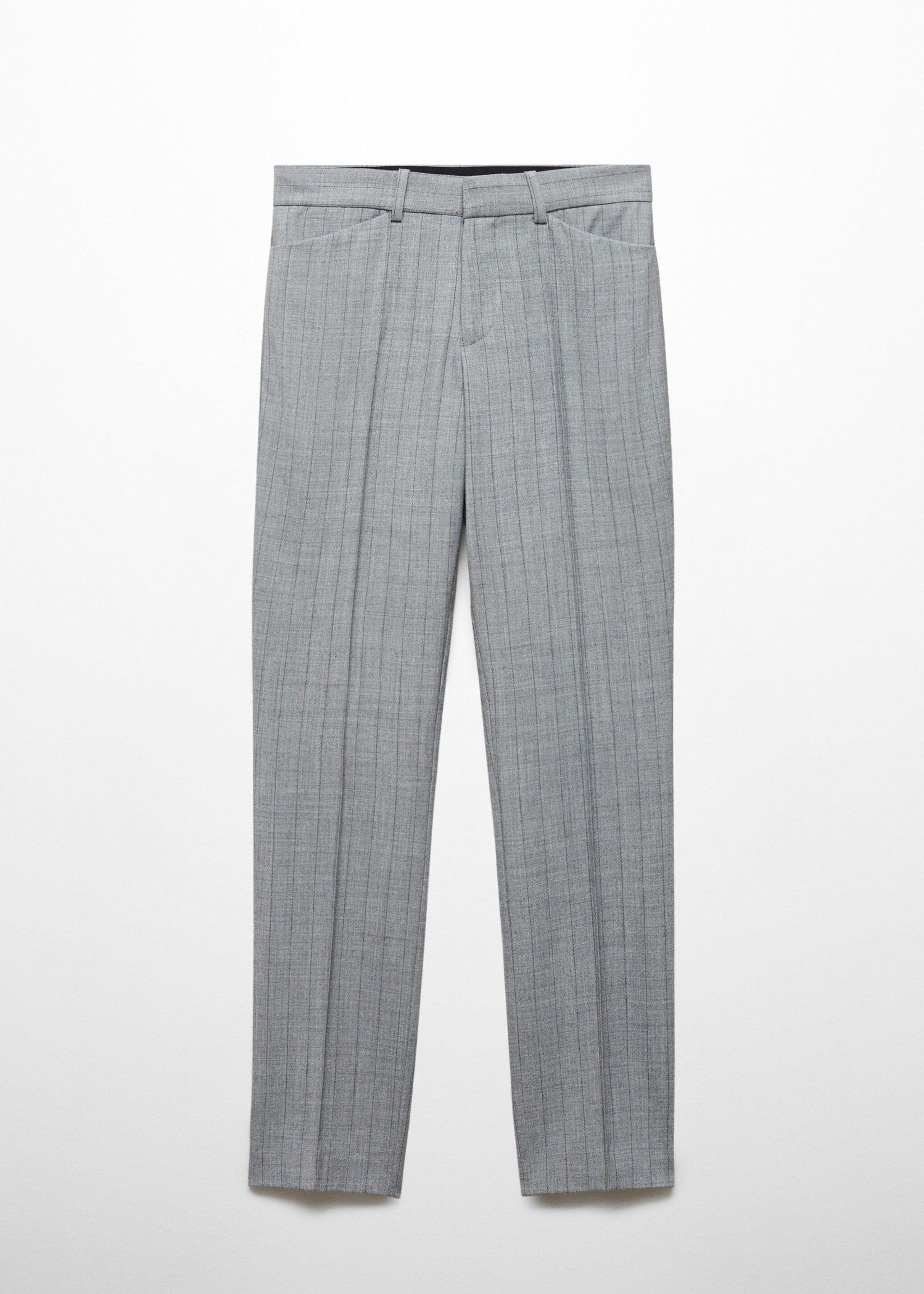 Pinstripe suit trousers - Article without model, Light Heather Grey. Ref: 57016028-00.
