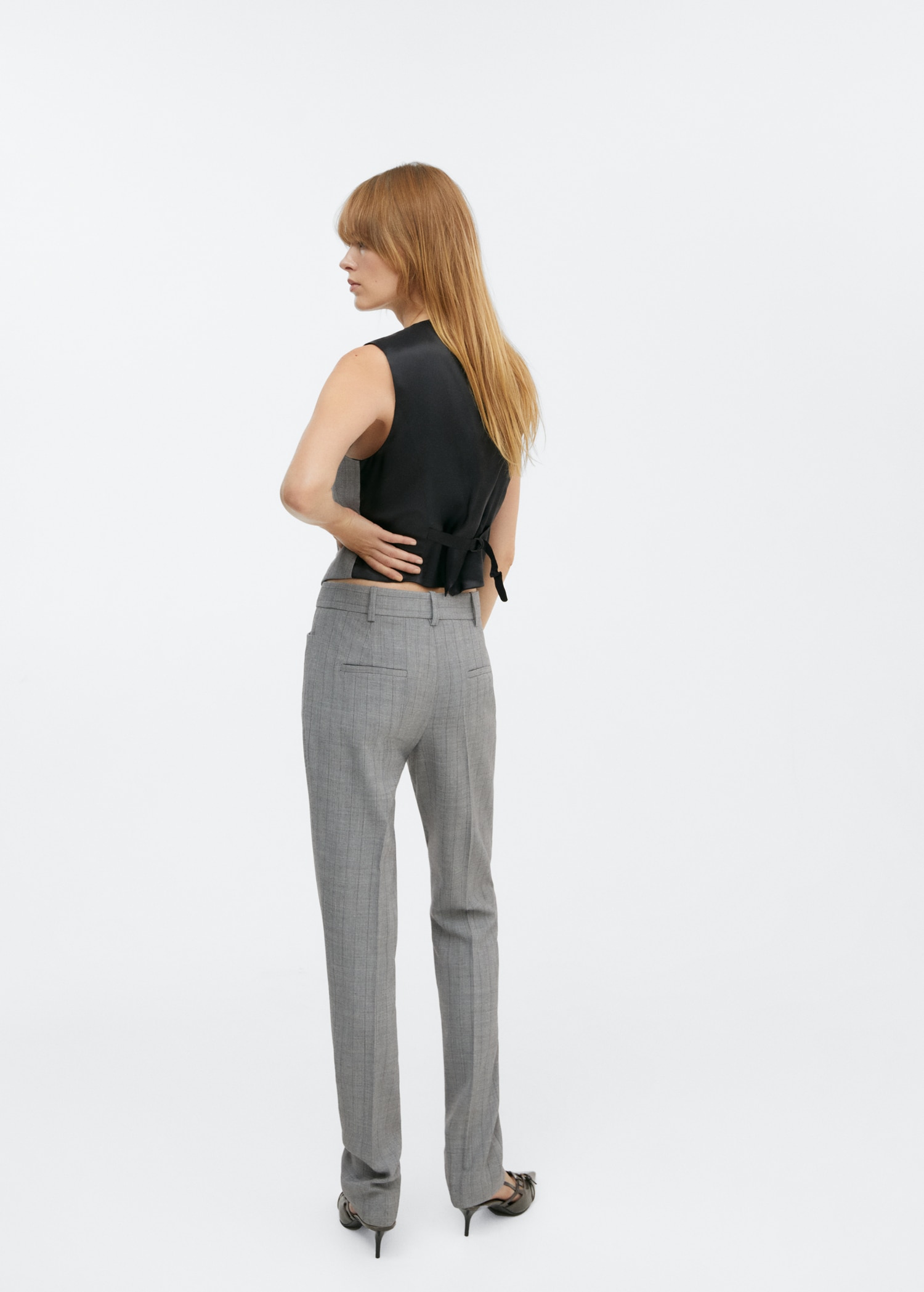 Pantalón traje raya diplomática Mujer MANGO OUTLET España