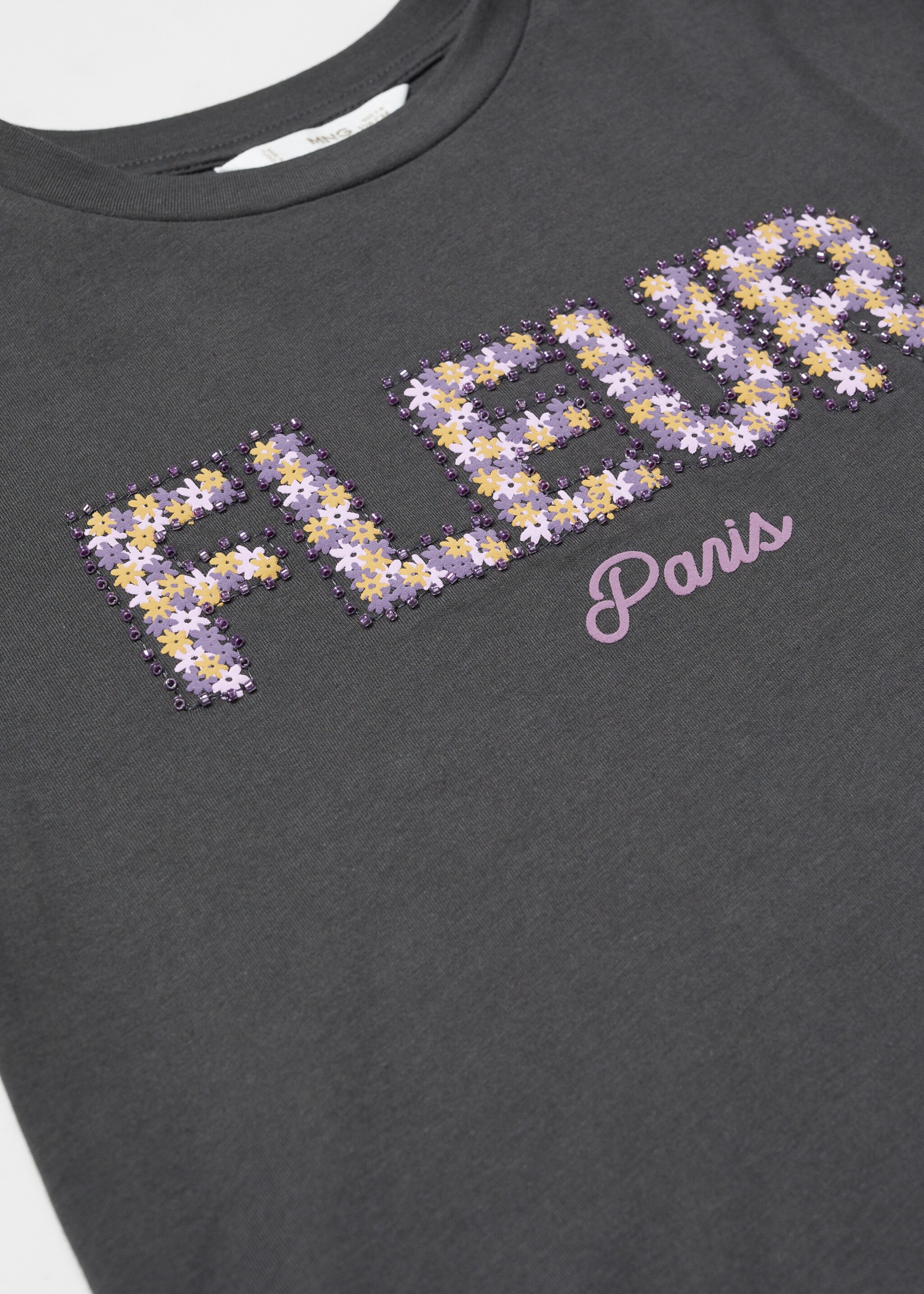 Printed long sleeve t-shirt - Details of the article 8, Charcoal. Ref: 57016315-00.