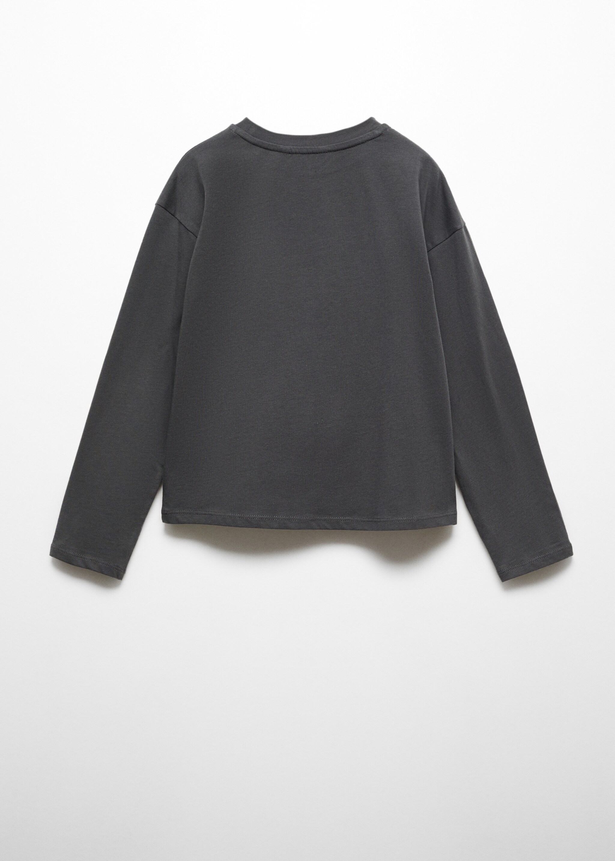 Printed long sleeve t-shirt - Reverse of the article, Charcoal. Ref: 57016315-00.