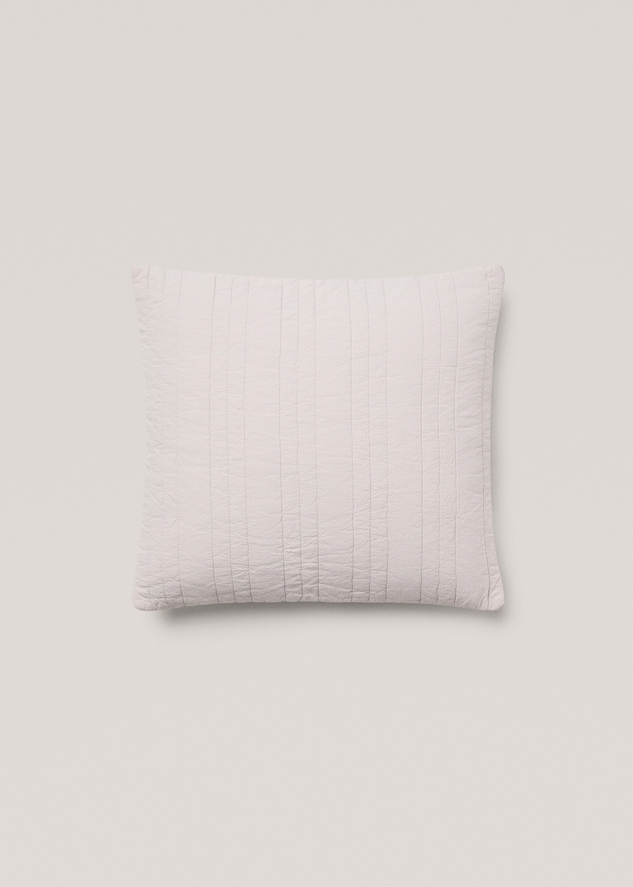 Padded cotton cushion cover - Article without model, Beige. Ref: 57016329-00.