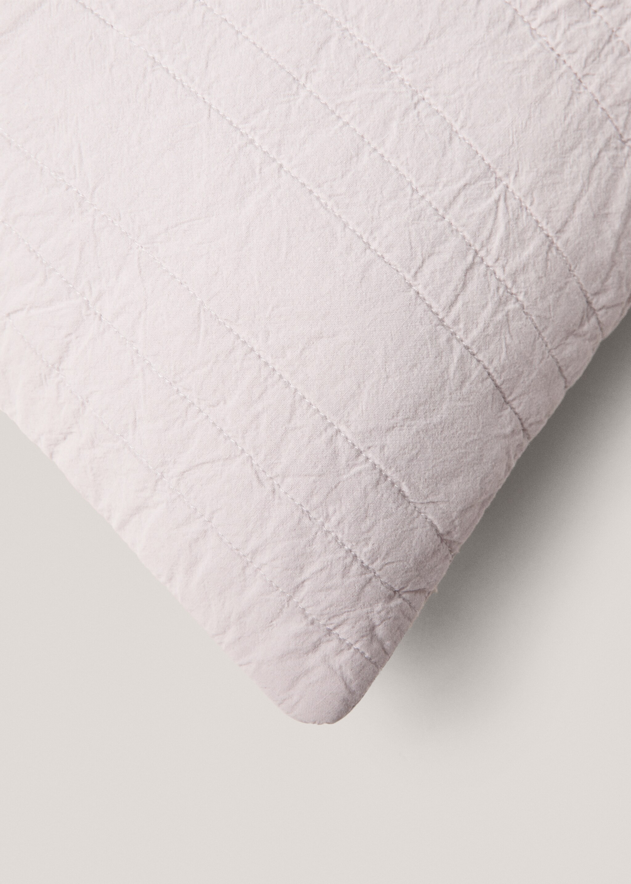 Padded cotton cushion cover - Details of the article 2, Beige. Ref: 57016329-00.