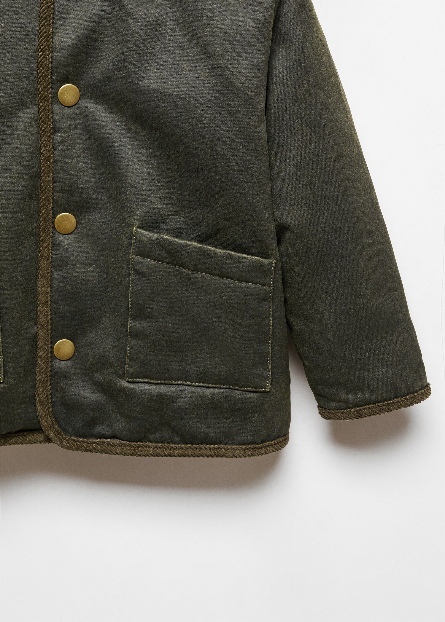 Waxed-effect short parka - Details of the article 8