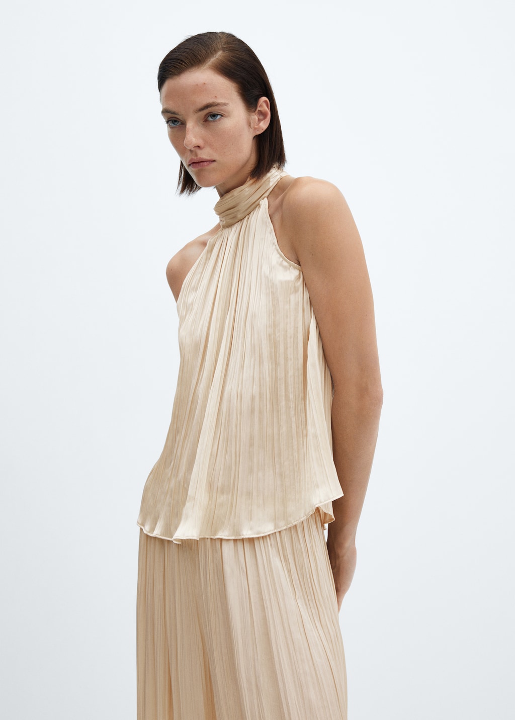 Halter neck flowy top shop