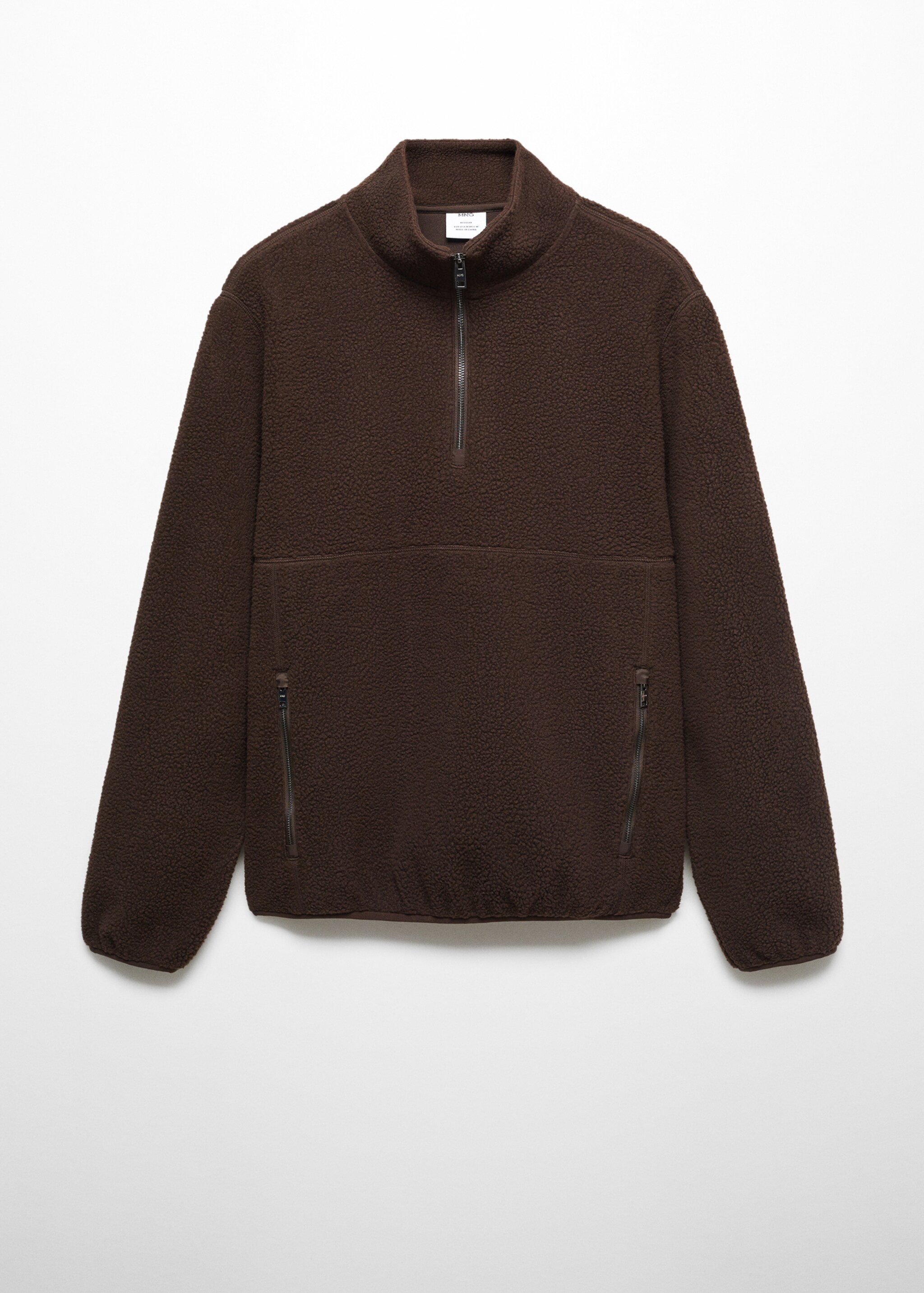 Zip-neck fleece sweatshirt - Article without model