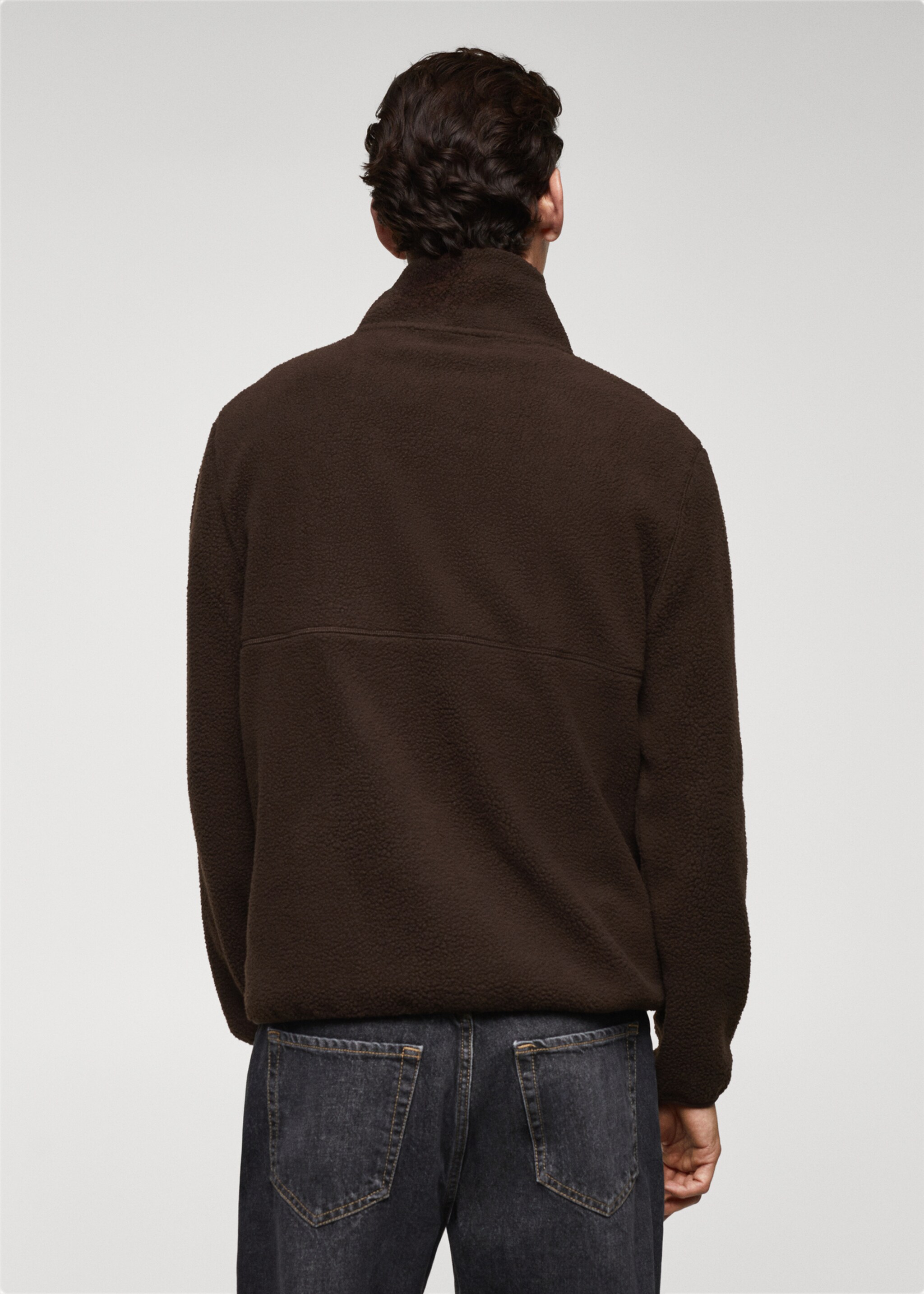 Zip-neck fleece sweatshirt - Reverse of the article