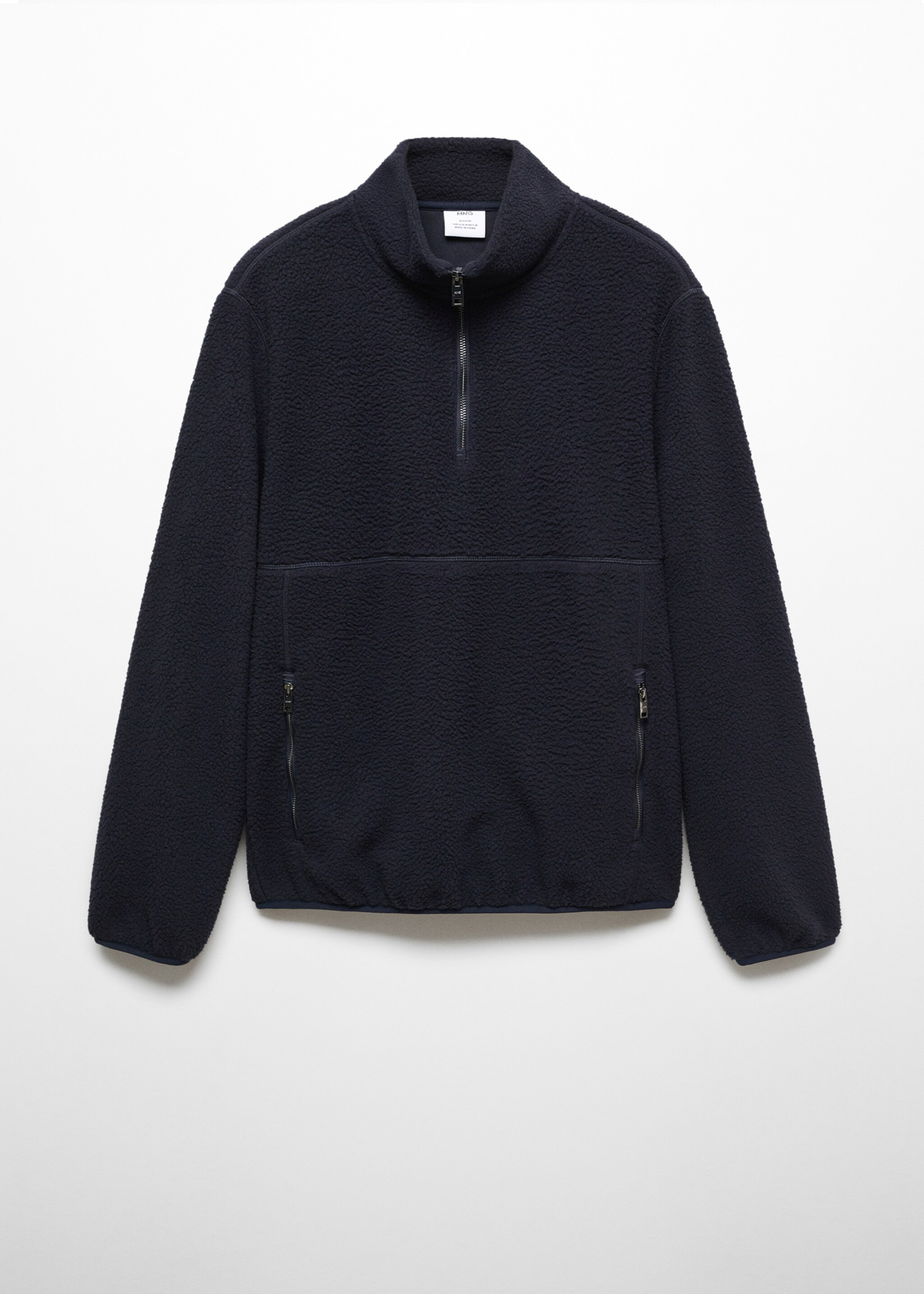 Zip-neck fleece sweatshirt - Article without model