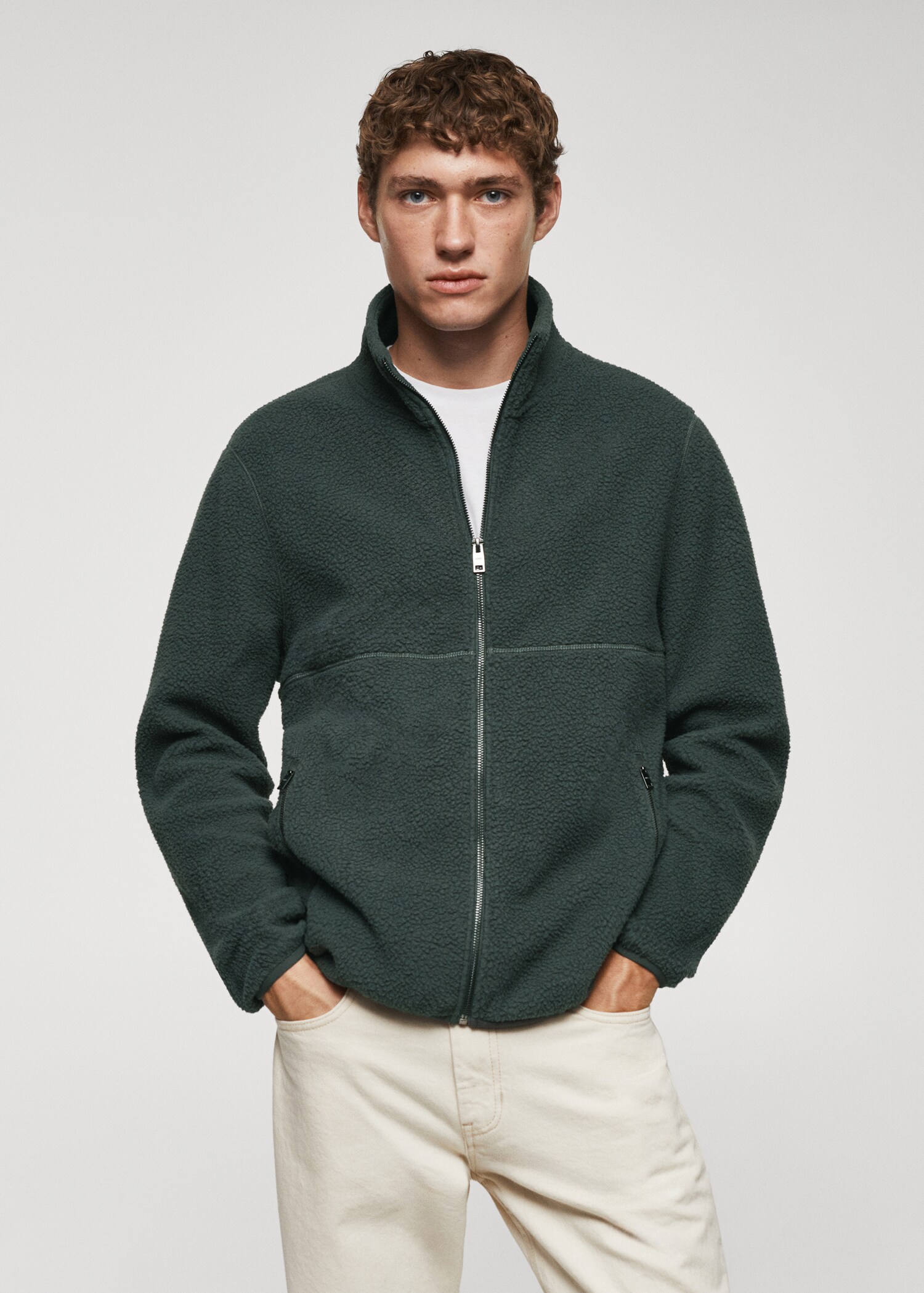 Felpa pile collo zip - Piano medio