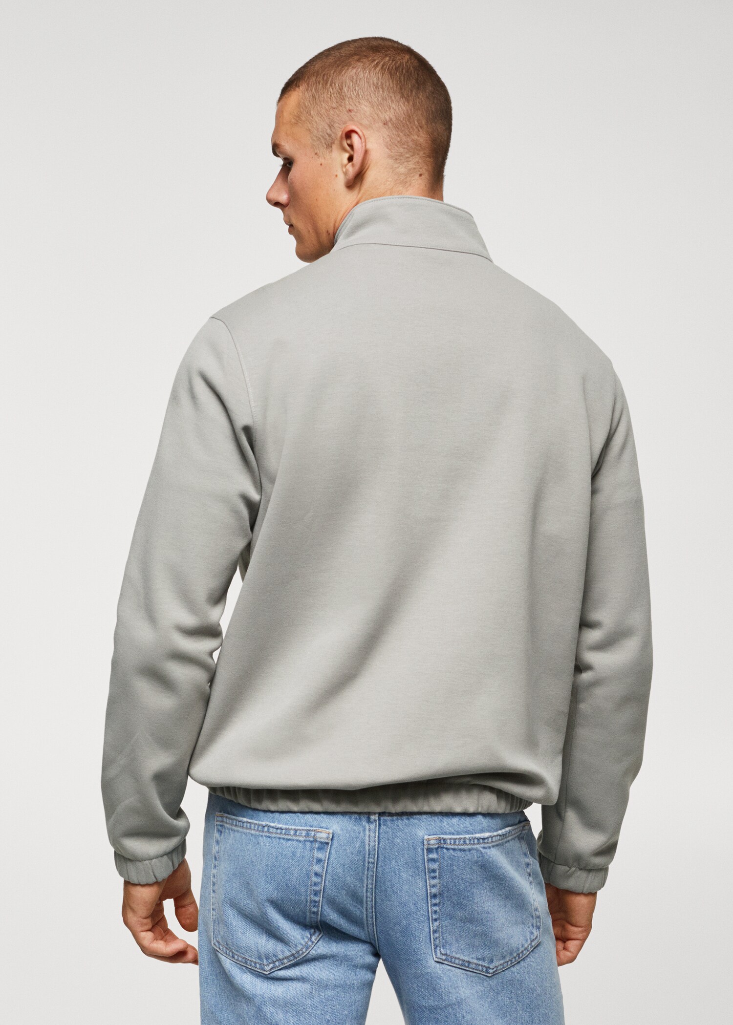 Sweat-shirt coton col zippé - Verso de l’article