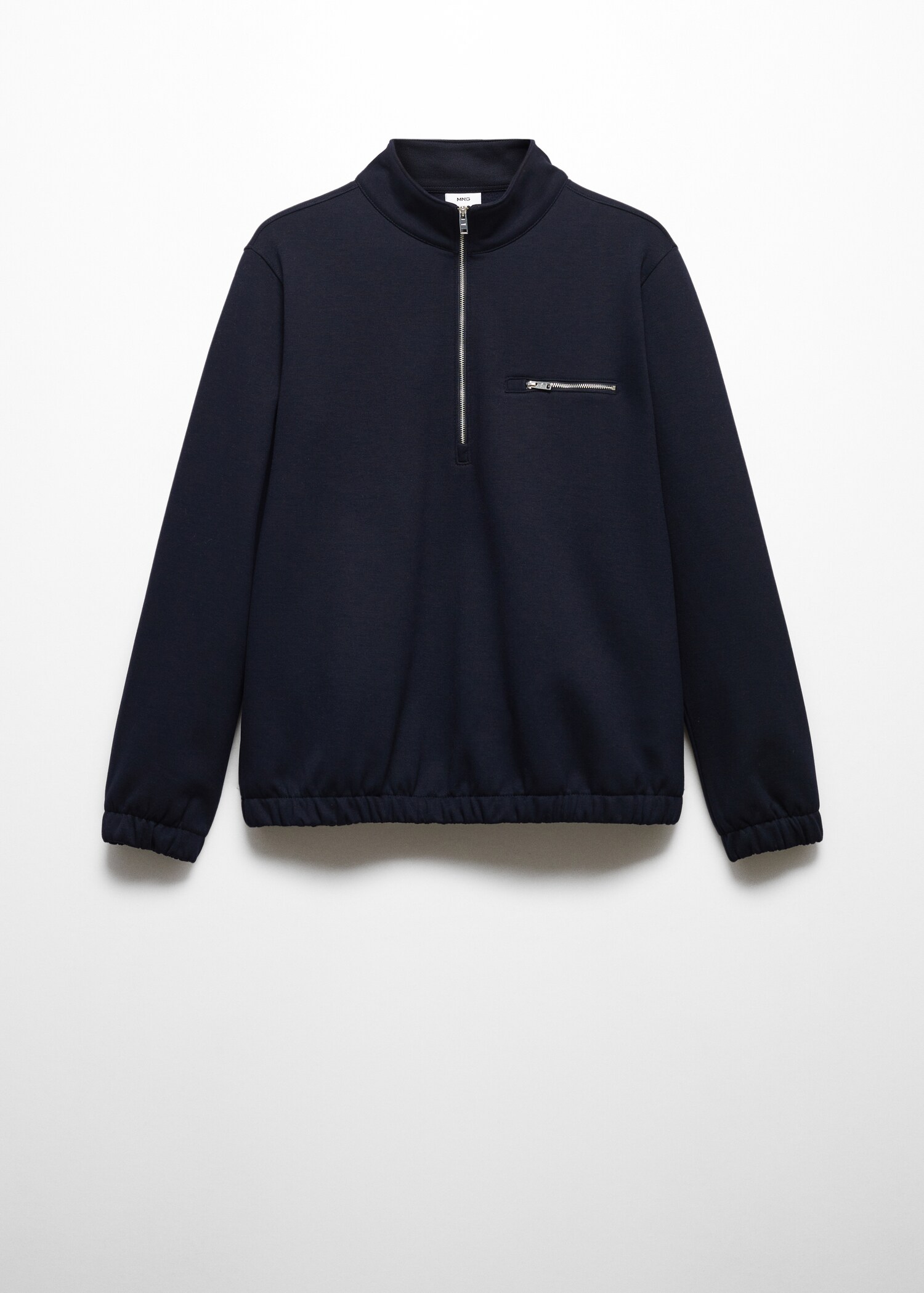 Sweat-shirt coton col zippé - Article sans modèle